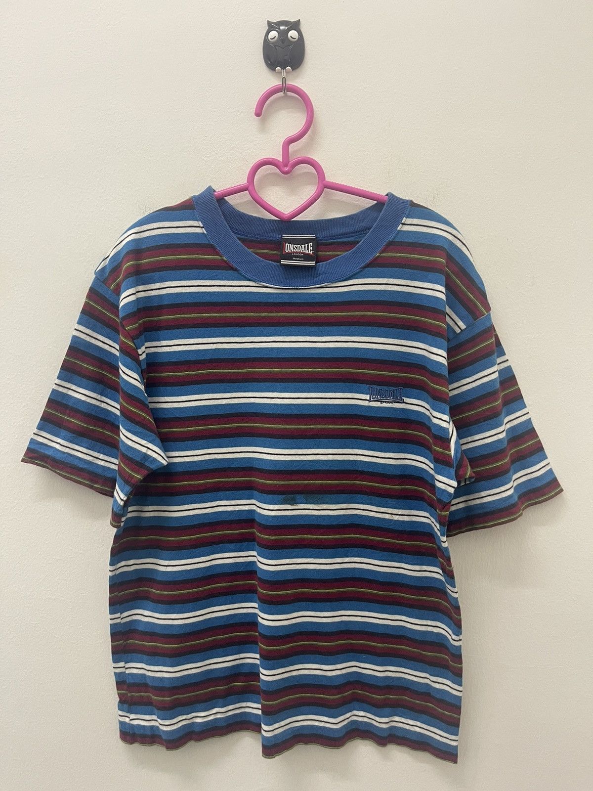 Lonsdale Rare 90s Vintage LONSDALE Striped Single Stitch Tee Size US M / EU 48-50 / 2 - 1 Thumbnail