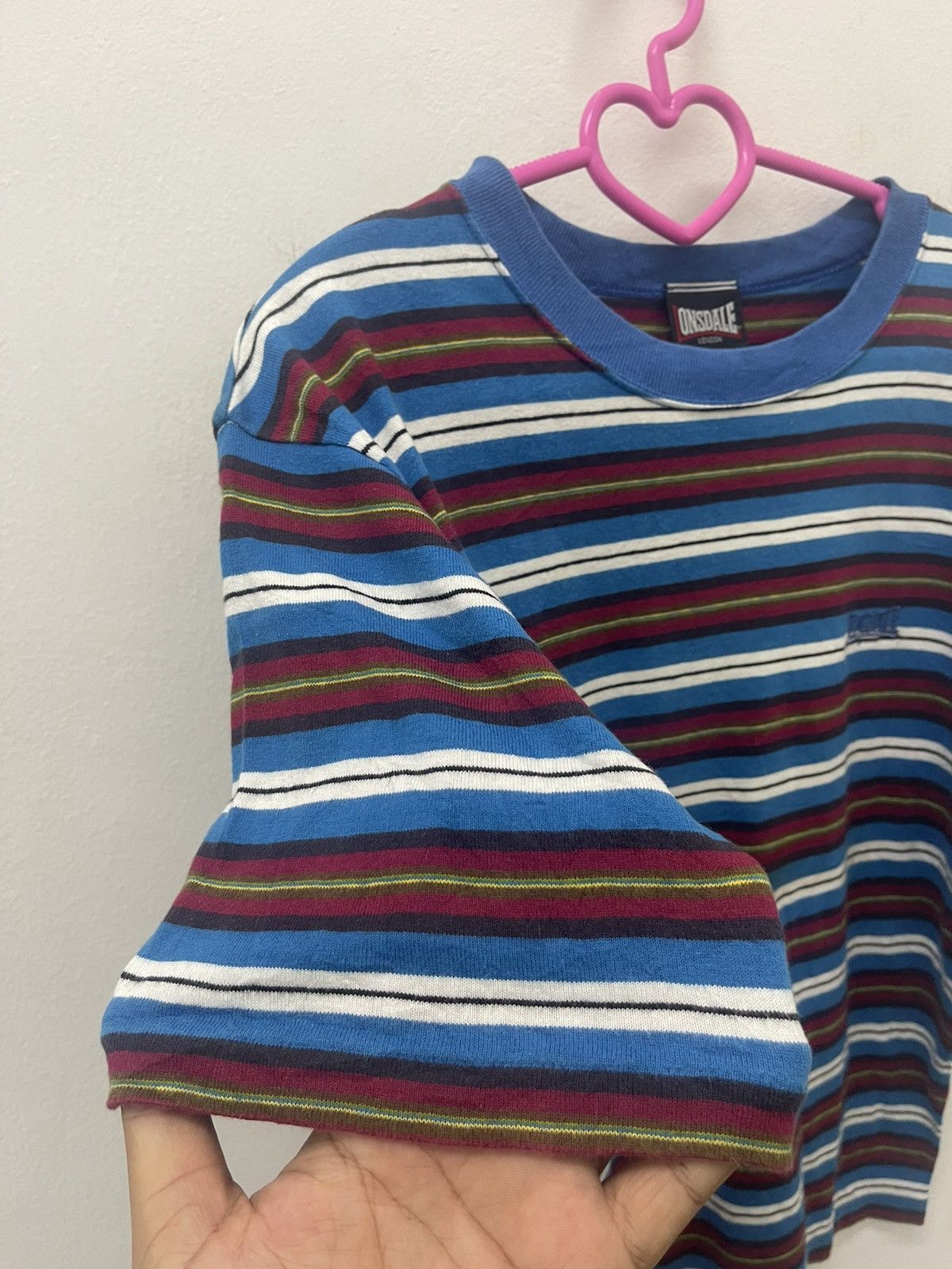 Lonsdale Rare 90s Vintage LONSDALE Striped Single Stitch Tee Size US M / EU 48-50 / 2 - 3 Thumbnail