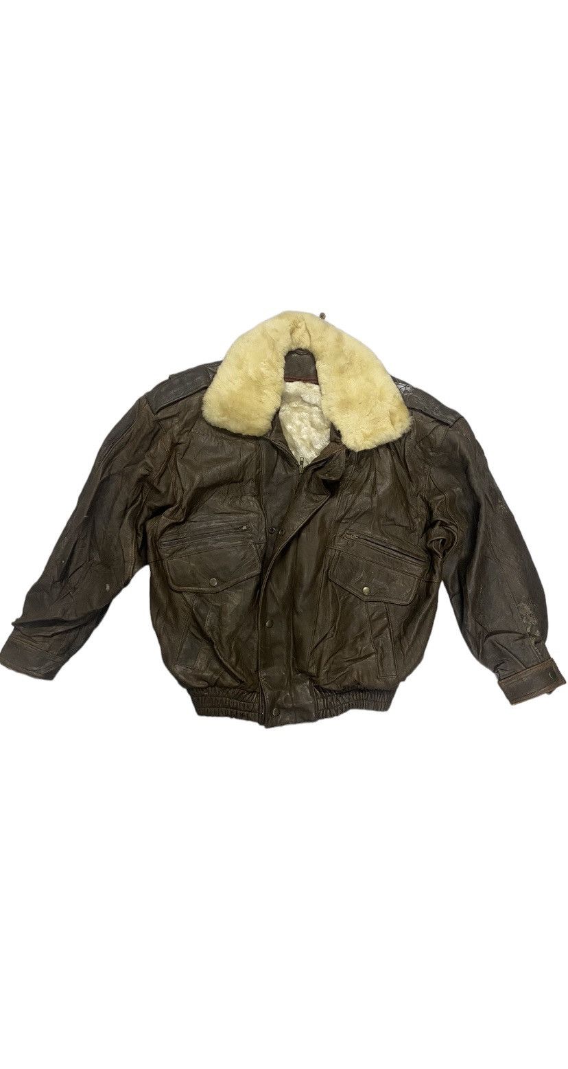 Vintage 🔥Vintage🔥 90’s A-2 Bomber Leather Jacket Size US L / EU 52-54 / 3 - 1 Thumbnail