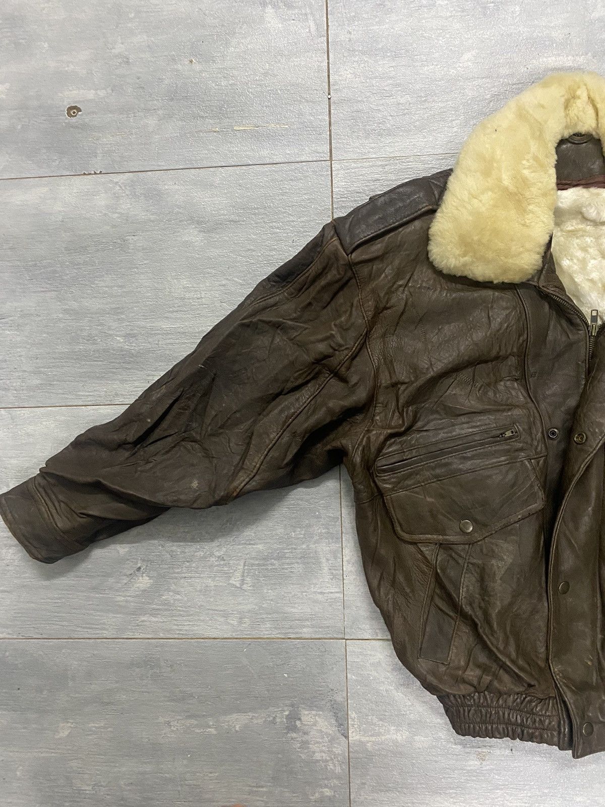 Vintage 🔥Vintage🔥 90’s A-2 Bomber Leather Jacket Size US L / EU 52-54 / 3 - 5 Thumbnail