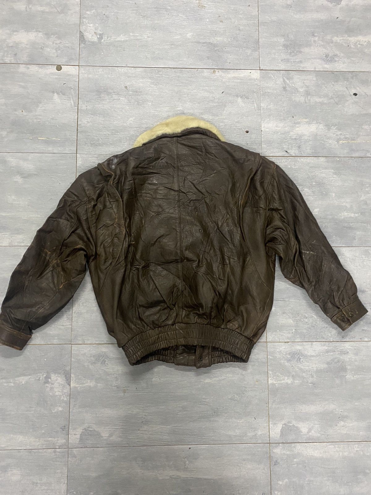 Vintage 🔥Vintage🔥 90’s A-2 Bomber Leather Jacket Size US L / EU 52-54 / 3 - 10 Thumbnail
