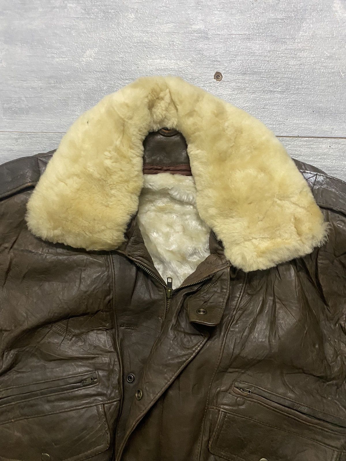 Vintage 🔥Vintage🔥 90’s A-2 Bomber Leather Jacket Size US L / EU 52-54 / 3 - 7 Thumbnail