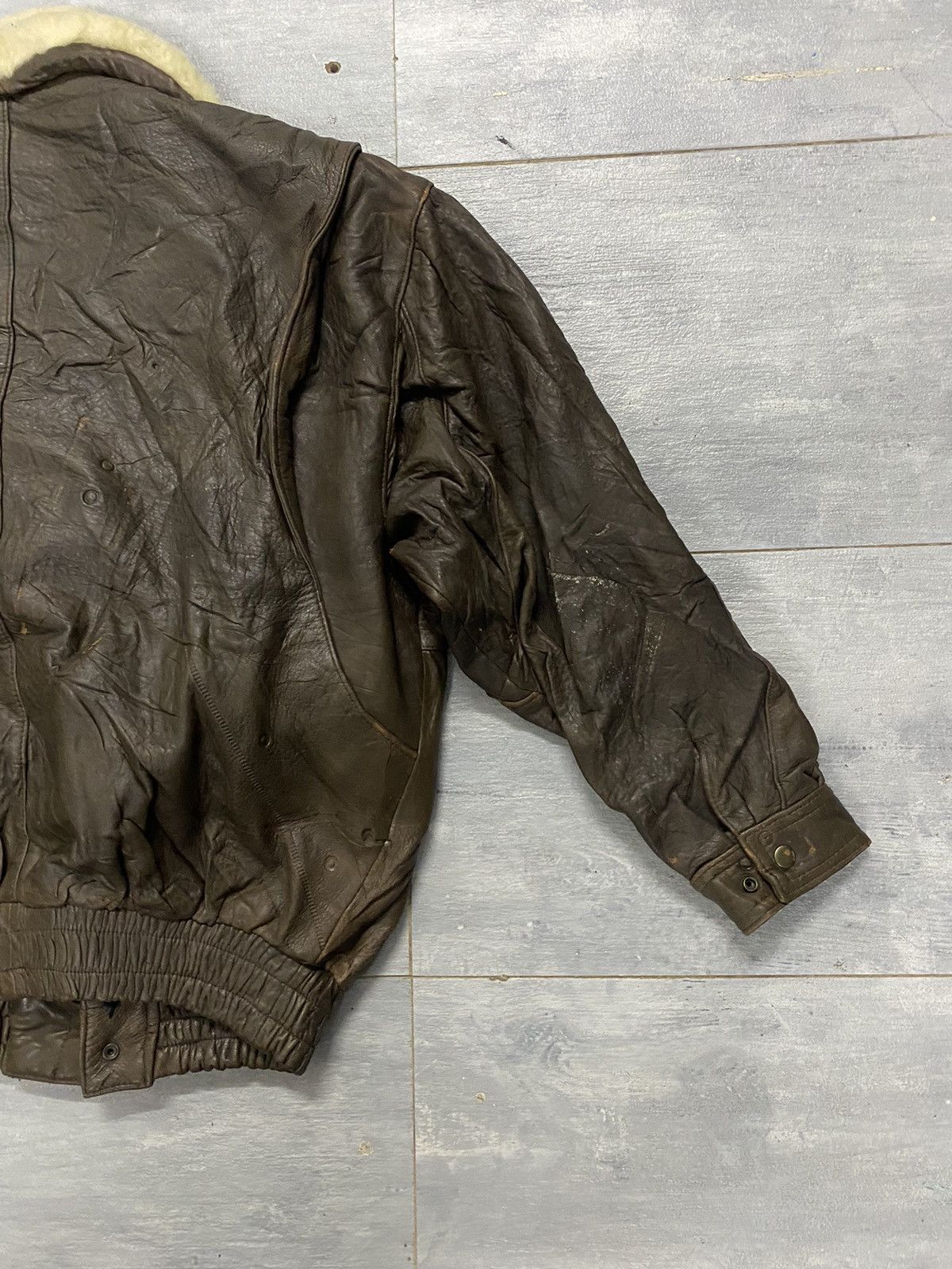 Vintage 🔥Vintage🔥 90’s A-2 Bomber Leather Jacket Size US L / EU 52-54 / 3 - 13 Thumbnail