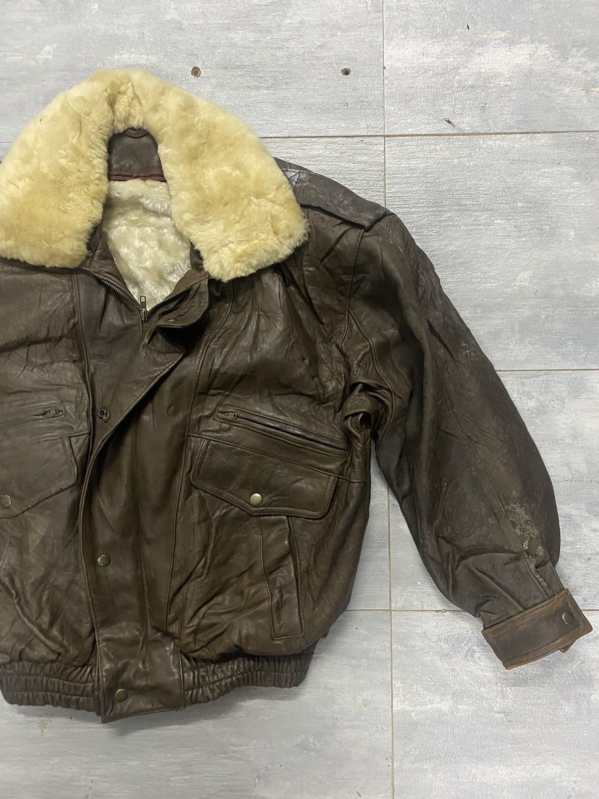 Vintage 🔥Vintage🔥 90’s A-2 Bomber Leather Jacket Size US L / EU 52-54 / 3 - 3 Thumbnail