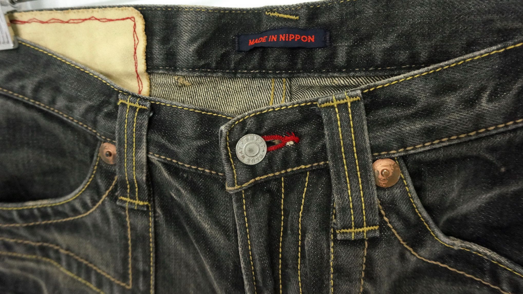 Japanese Brand 🔥 Vintage BLUEWAY Made In Nippon Distressed Jeans Size US 32 / EU 48 - 9 Thumbnail