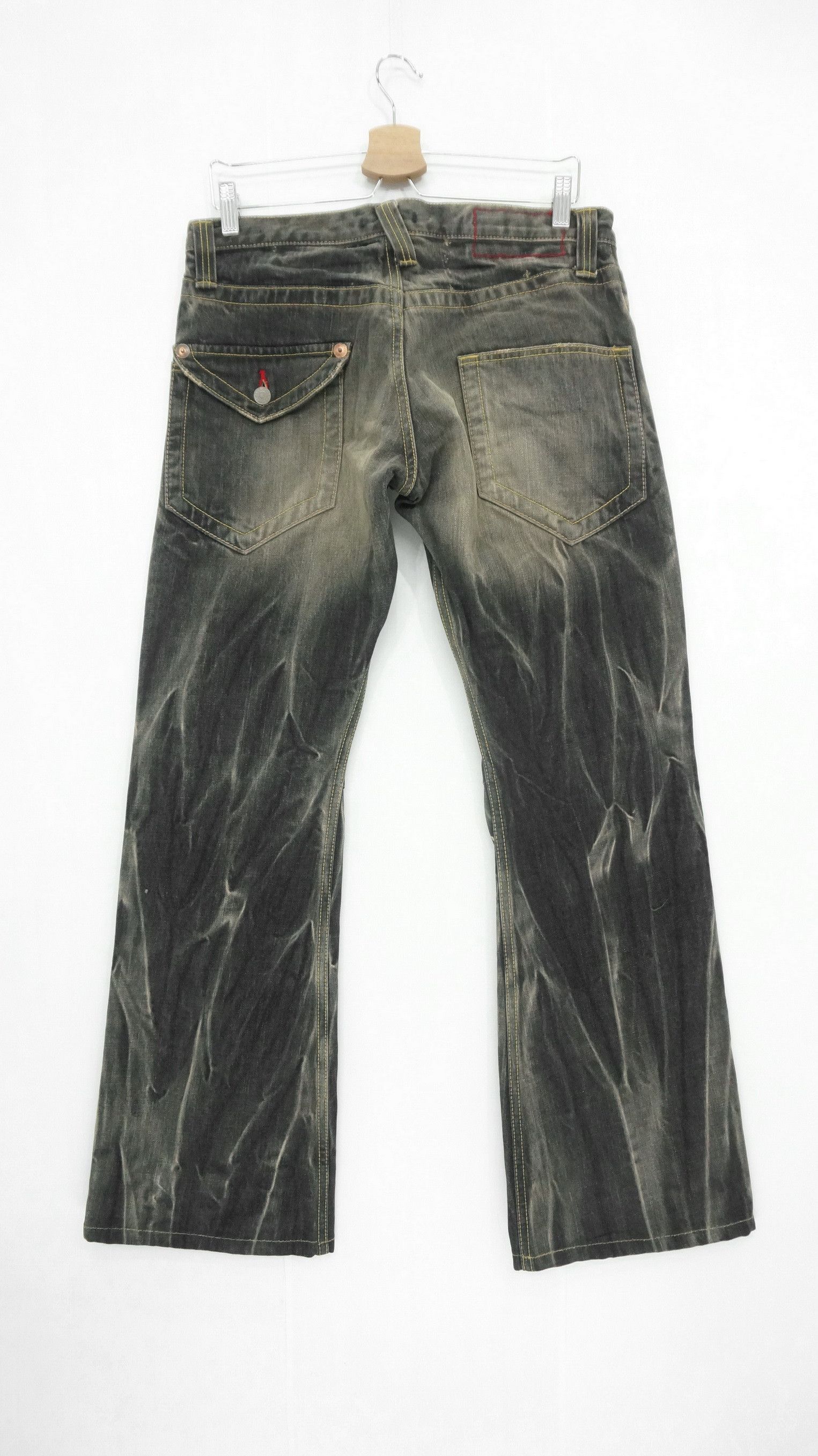Japanese Brand 🔥 Vintage BLUEWAY Made In Nippon Distressed Jeans Size US 32 / EU 48 - 2 Thumbnail