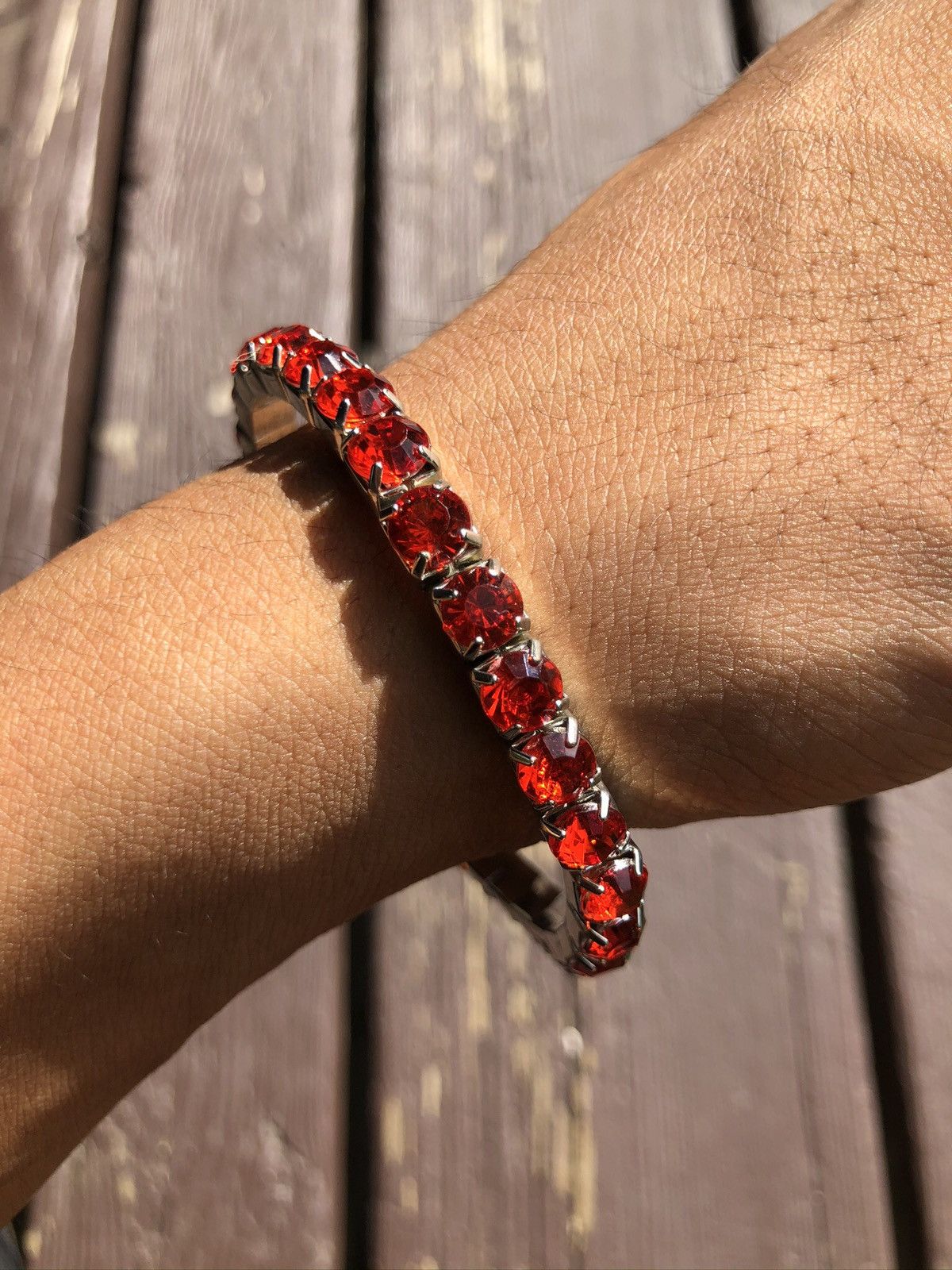 Jewelry Iced Out Zircon Tennis Chain Bracelet Size ONE SIZE - 3 Thumbnail