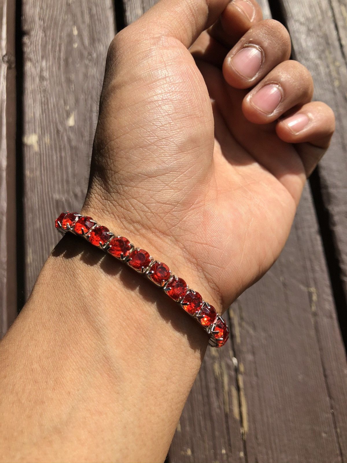 Jewelry Iced Out Zircon Tennis Chain Bracelet Size ONE SIZE - 2 Thumbnail