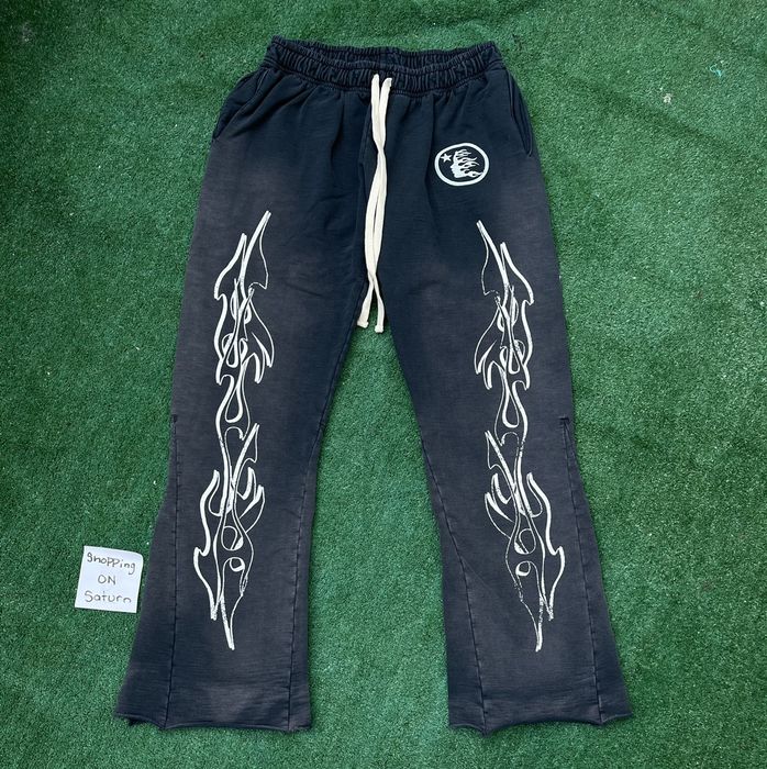 Vintage Hellstar Black Flare Sweats | Grailed