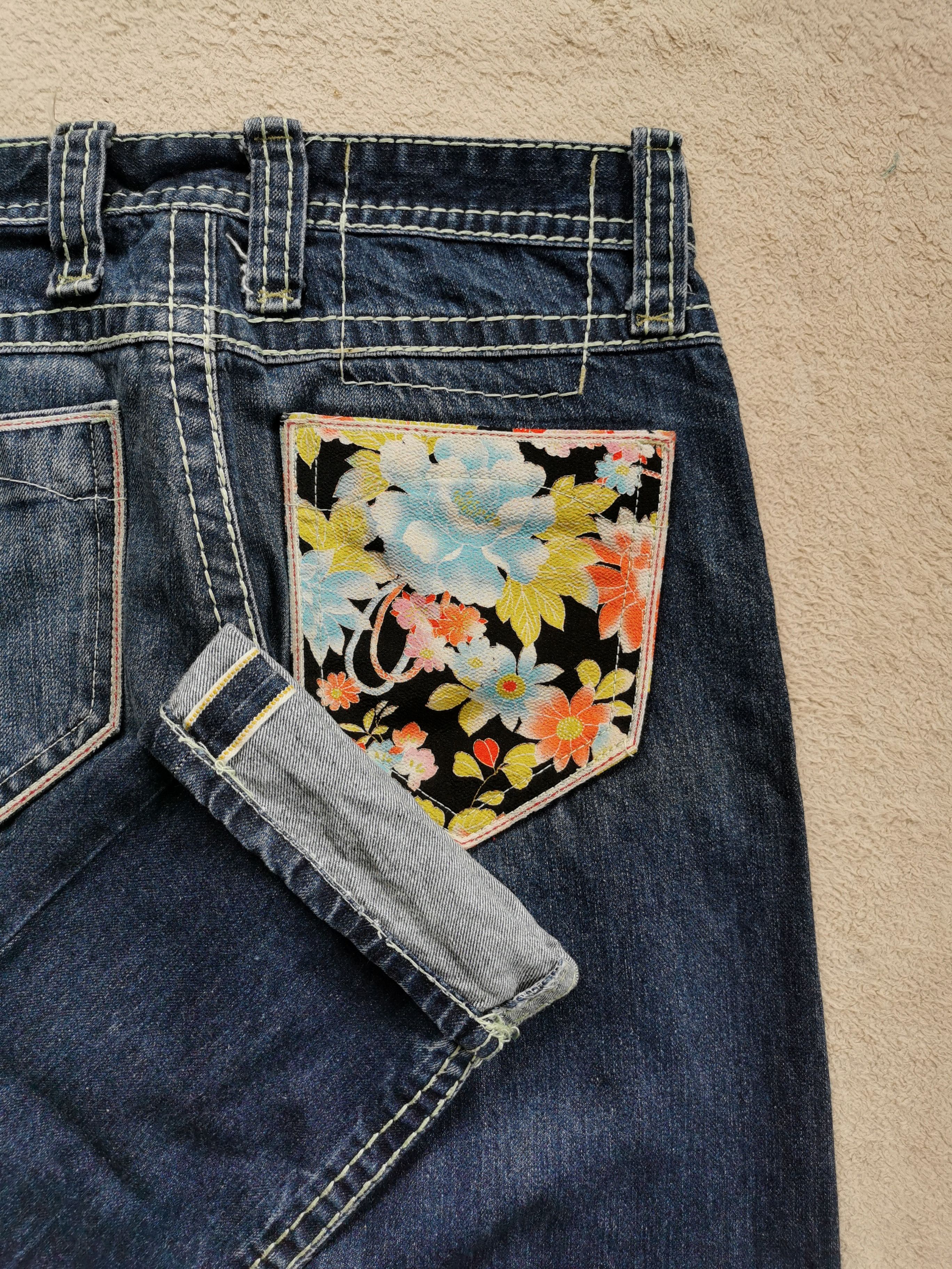 image of Come Back As A Flower Joism Japan Selvedge Flower Motif Jeans in Denim, Men's (Size 32)
