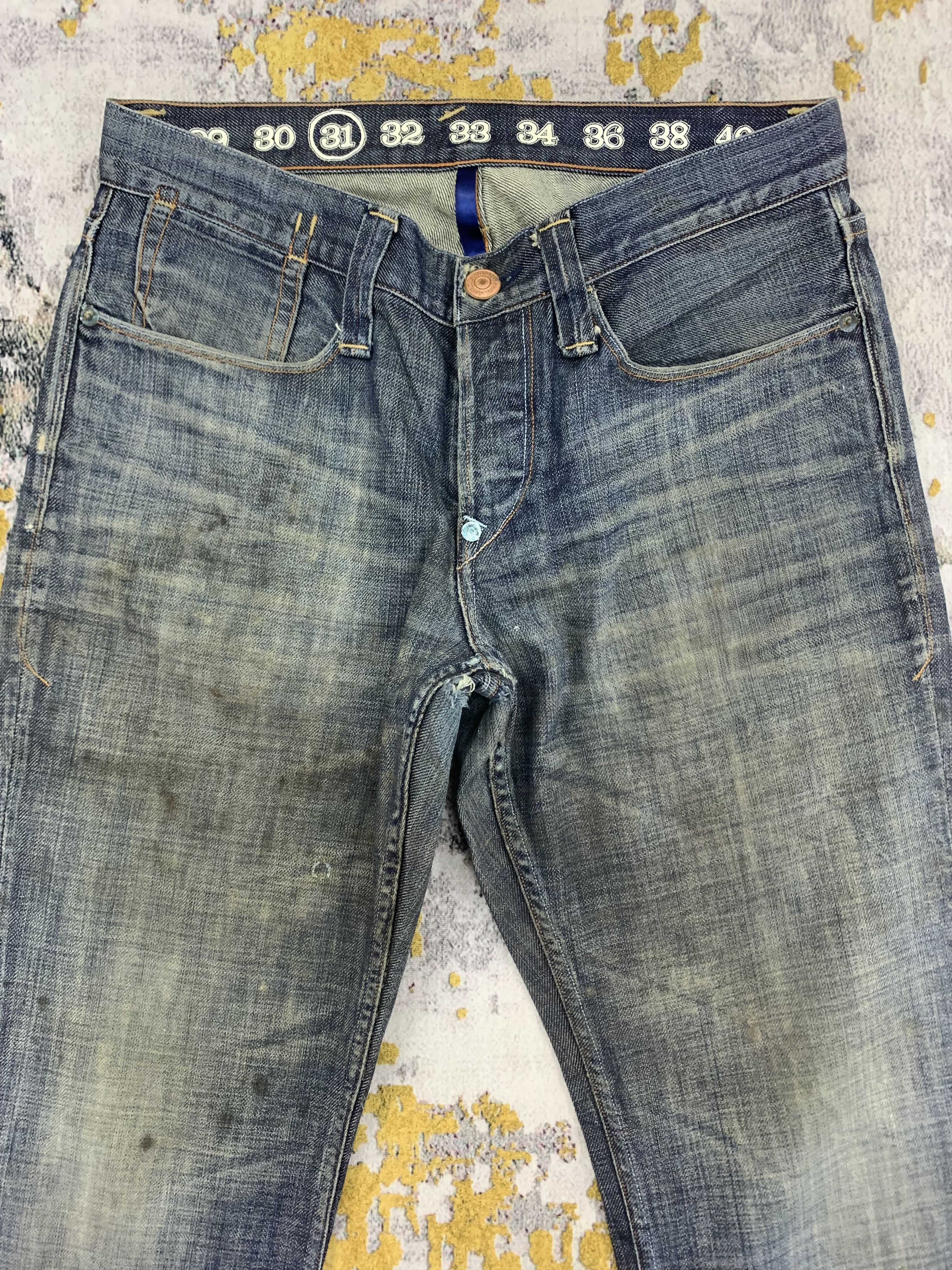 Earnest Sewn Vintage Earnest Sewn Denim 31x30 Distressed Dirty Ripped Size US 31 - 2 Thumbnail