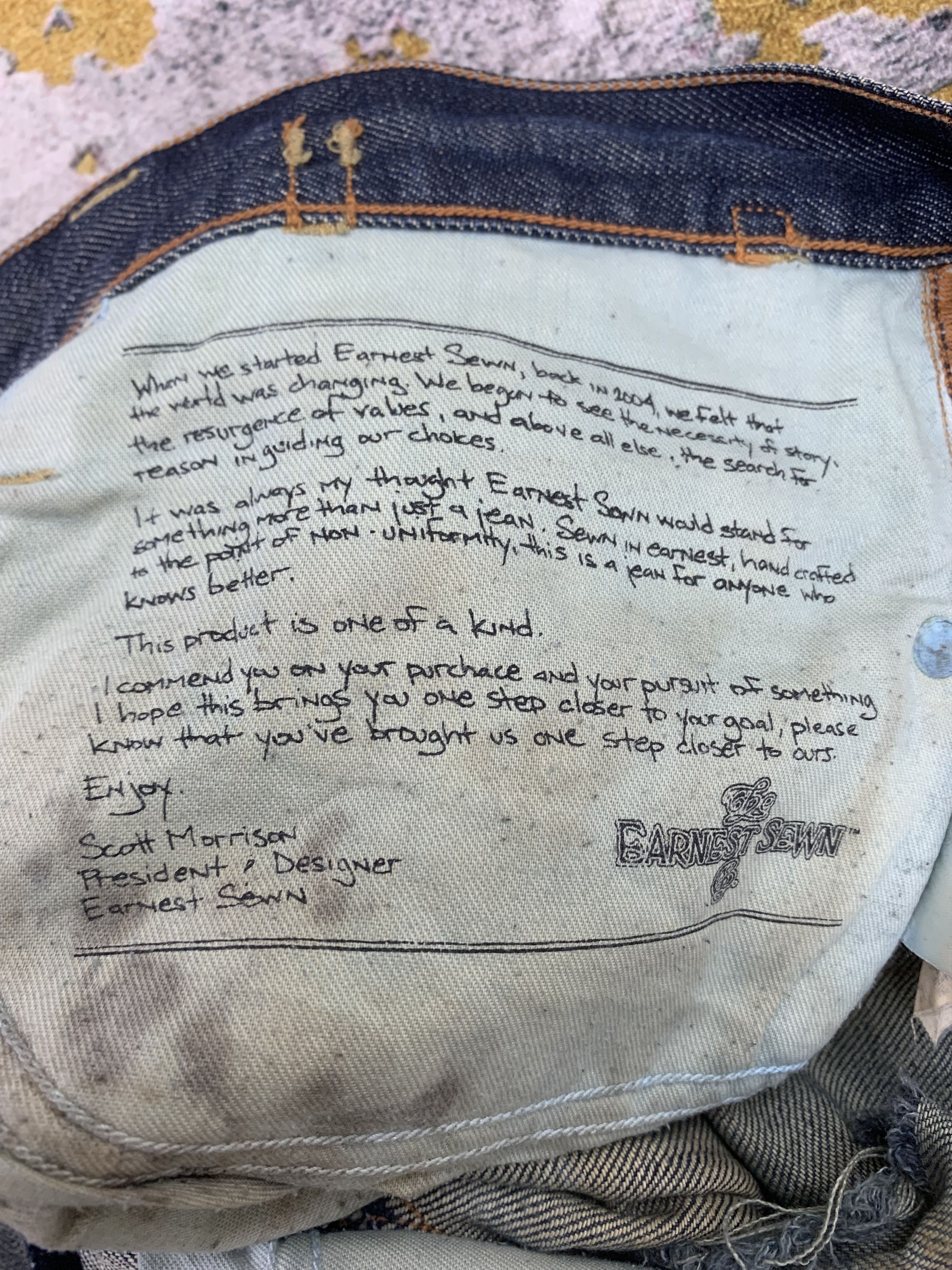 Earnest Sewn Vintage Earnest Sewn Denim 31x30 Distressed Dirty Ripped Size US 31 - 5 Thumbnail