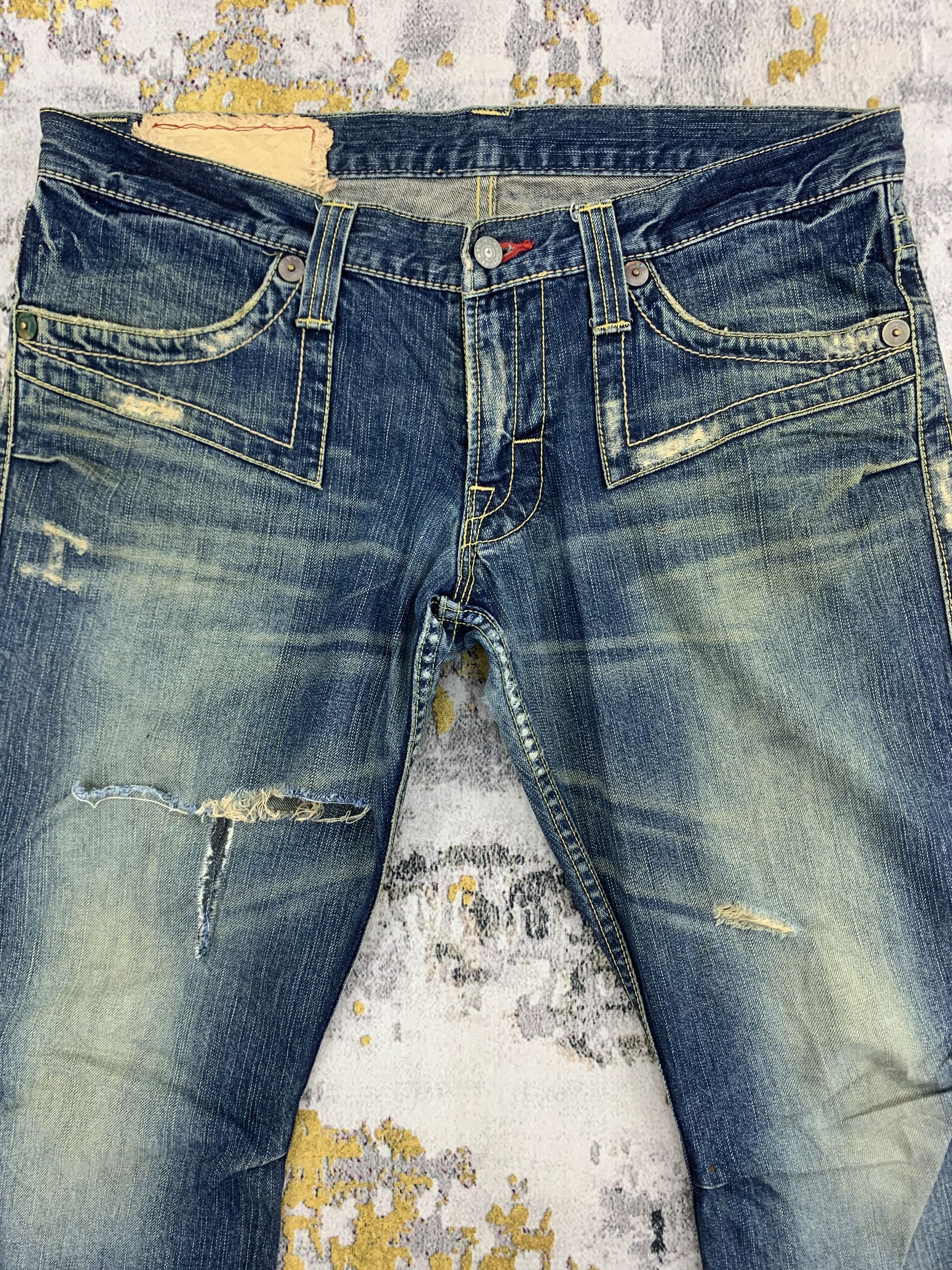 Japanese Brand Vintage Japanese Brand Denim 37x39 Distressed Ripped Size US 37 - 2 Thumbnail