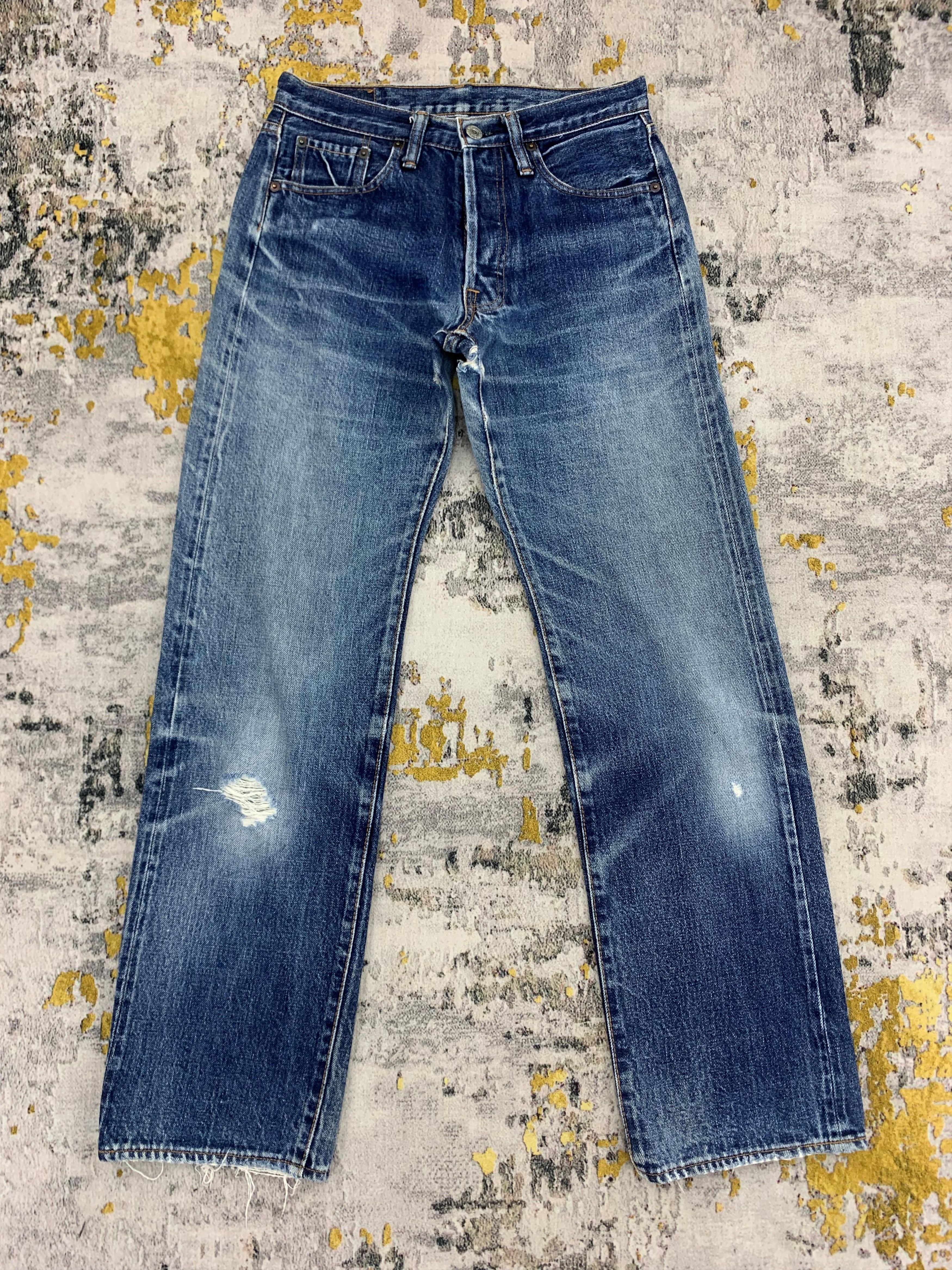 Denime Vintage Denime Redline 28x29.5 Distressed Ripped Size US 28 / EU 44 - 1 Thumbnail