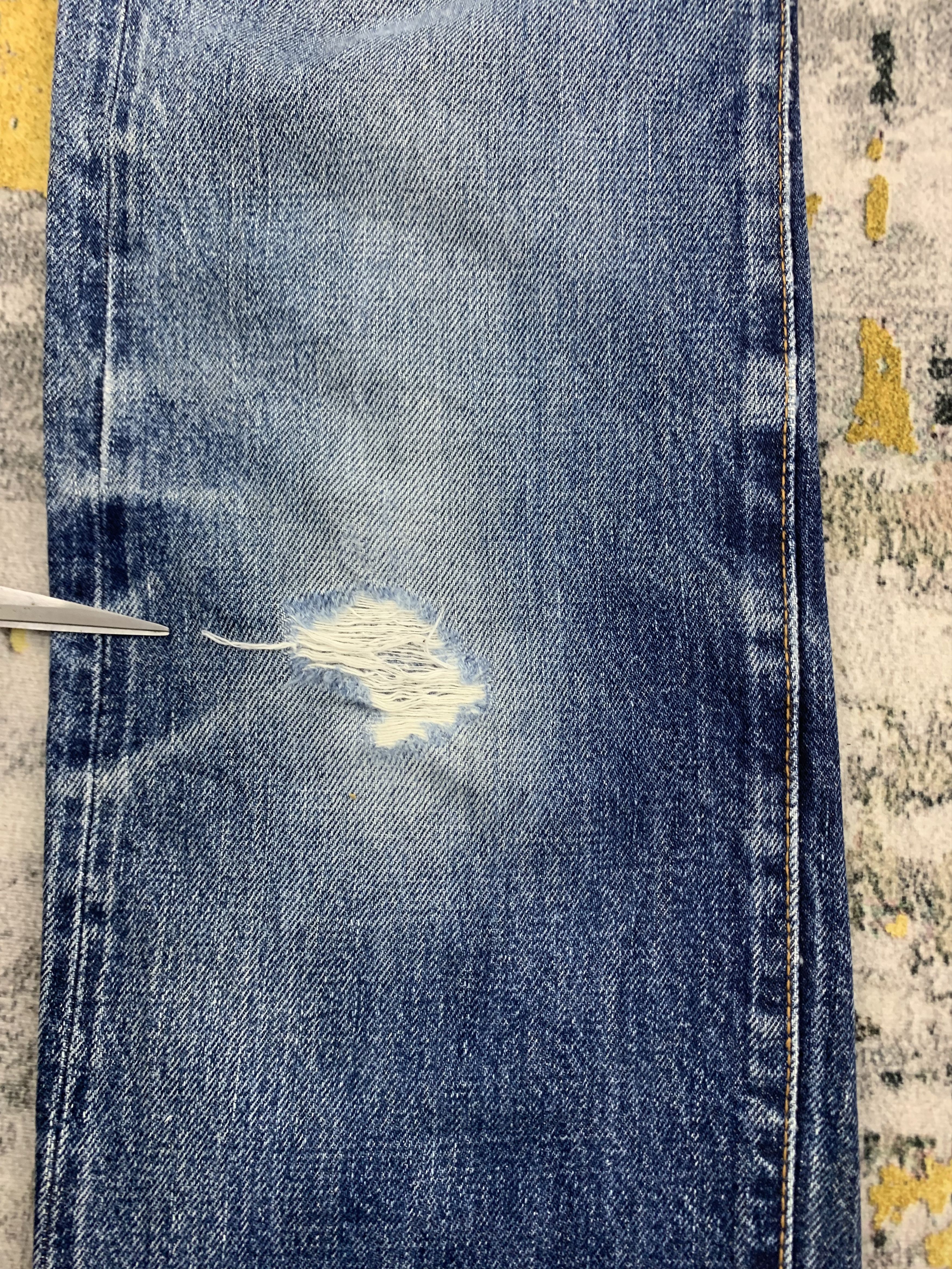 Denime Vintage Denime Redline 28x29.5 Distressed Ripped Size US 28 / EU 44 - 4 Thumbnail