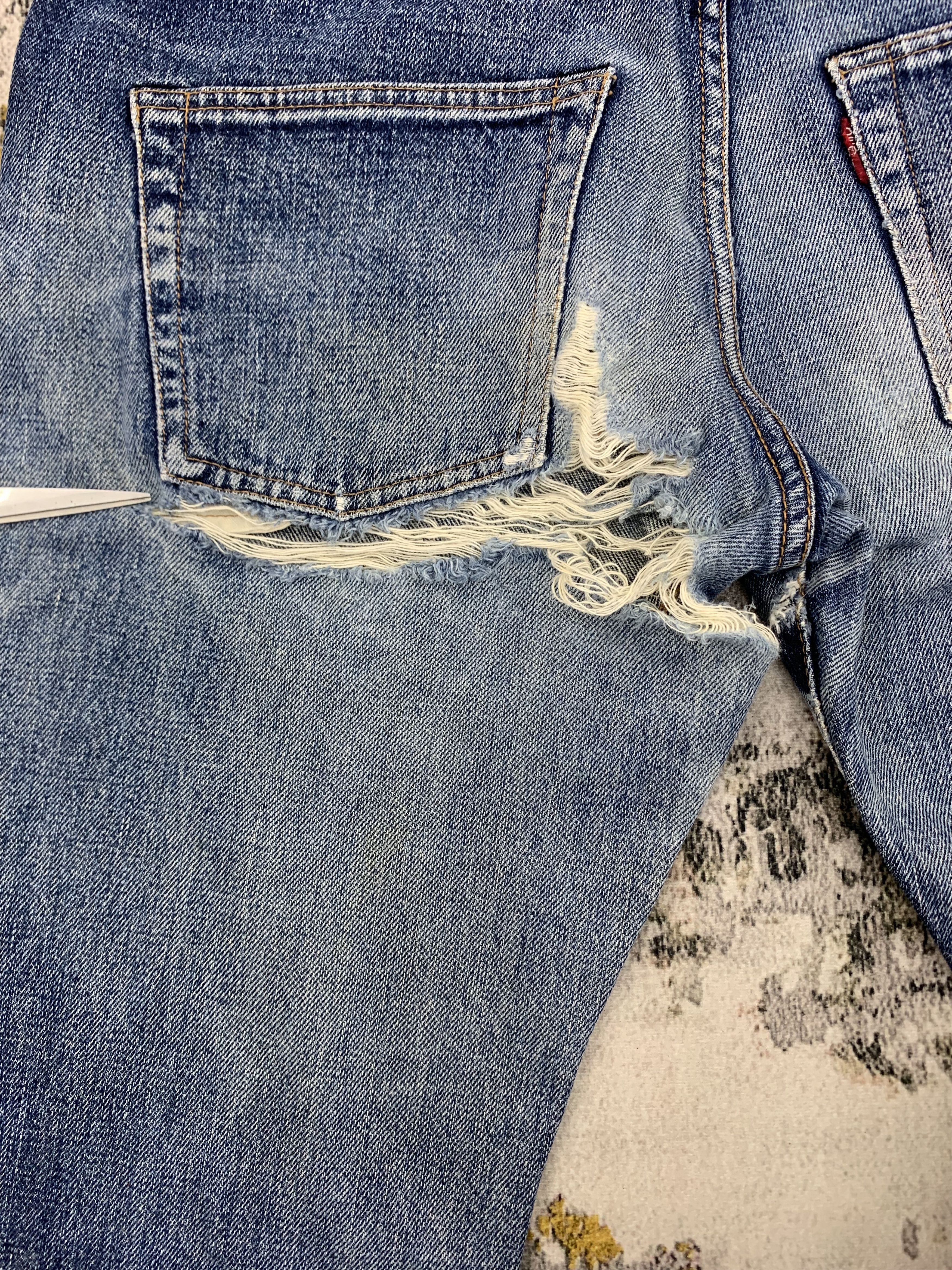 Denime Vintage Denime Redline 28x29.5 Distressed Ripped Size US 28 / EU 44 - 8 Thumbnail
