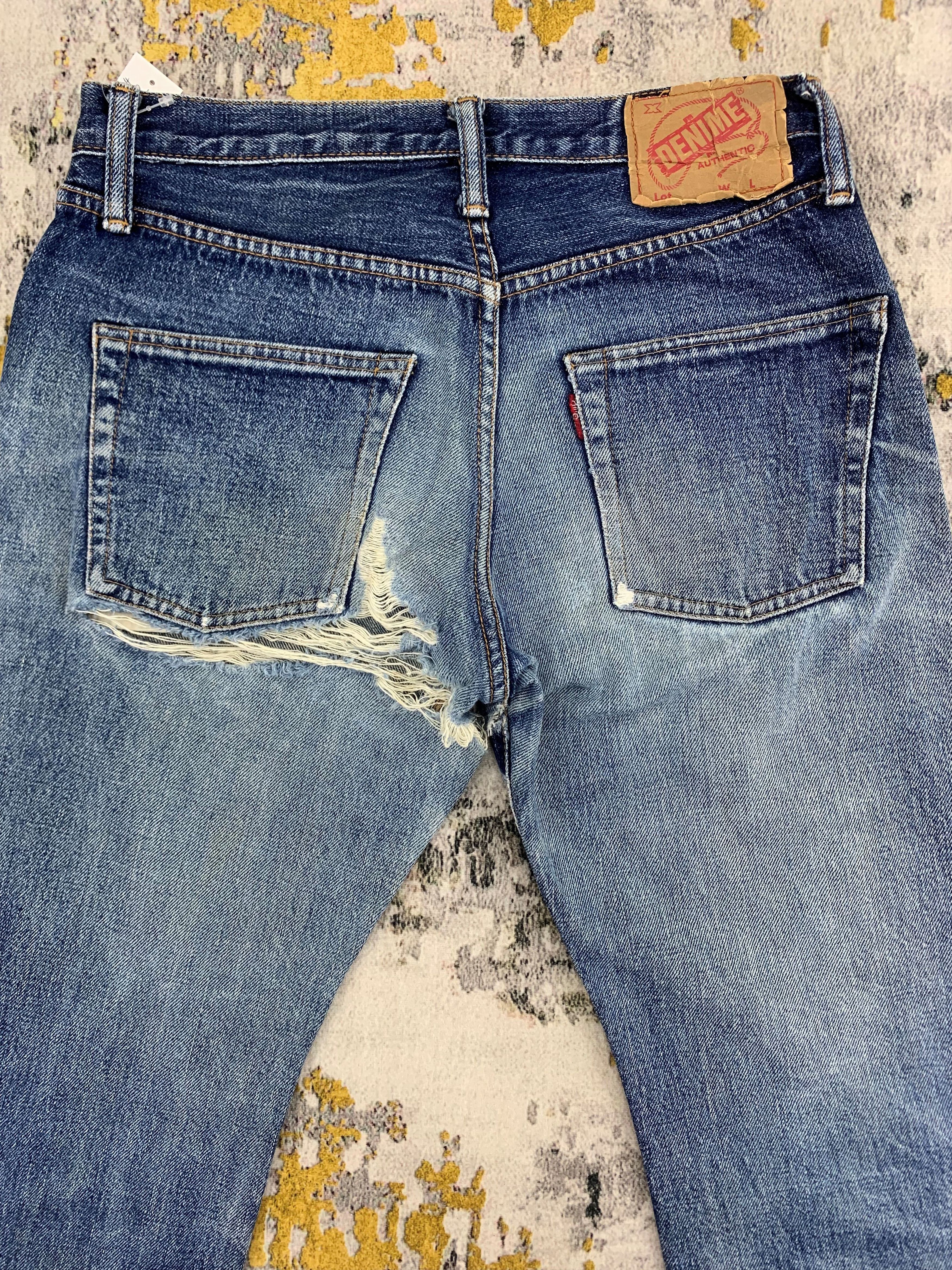 Denime Vintage Denime Redline 28x29.5 Distressed Ripped Size US 28 / EU 44 - 6 Thumbnail
