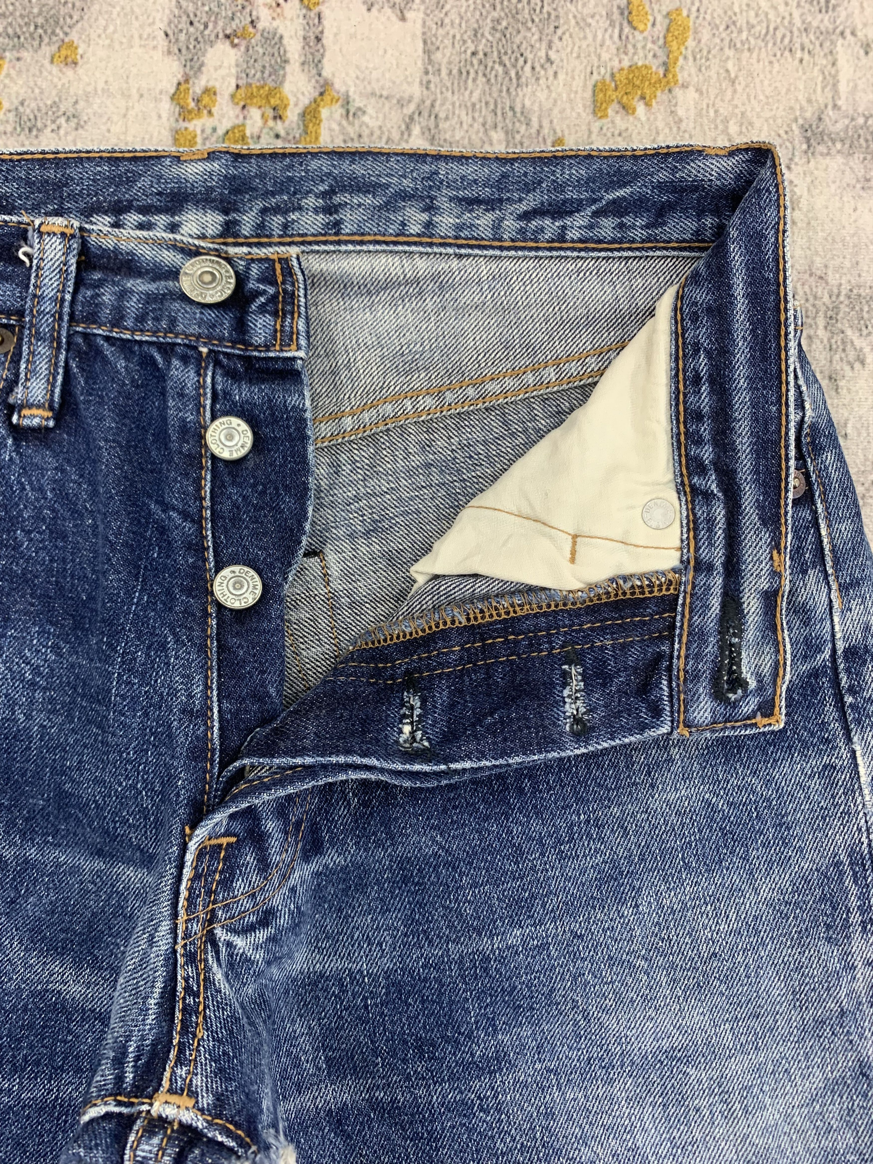 Denime Vintage Denime Redline 28x29.5 Distressed Ripped Size US 28 / EU 44 - 3 Thumbnail
