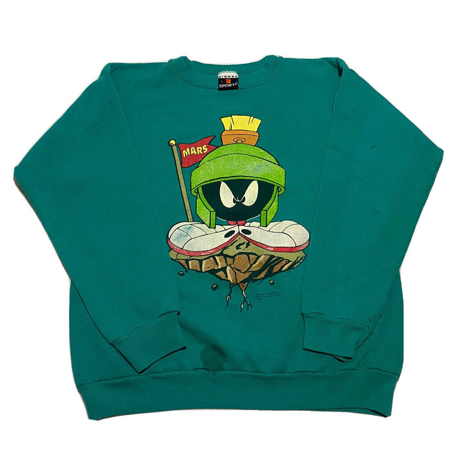 Vintage 90s Marvin The Martian Sweatshirt 22x24 Size L K3