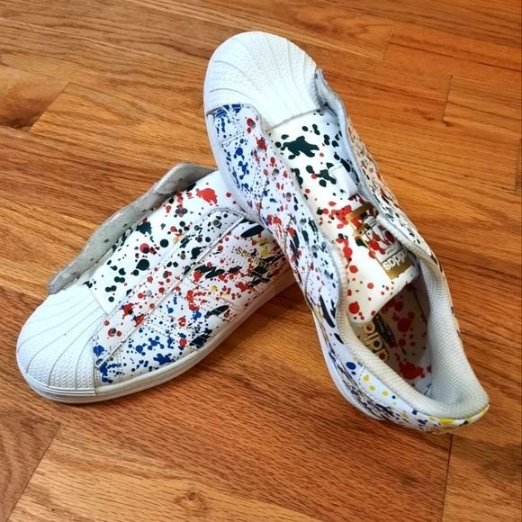 Adidas paint splatter shoes online