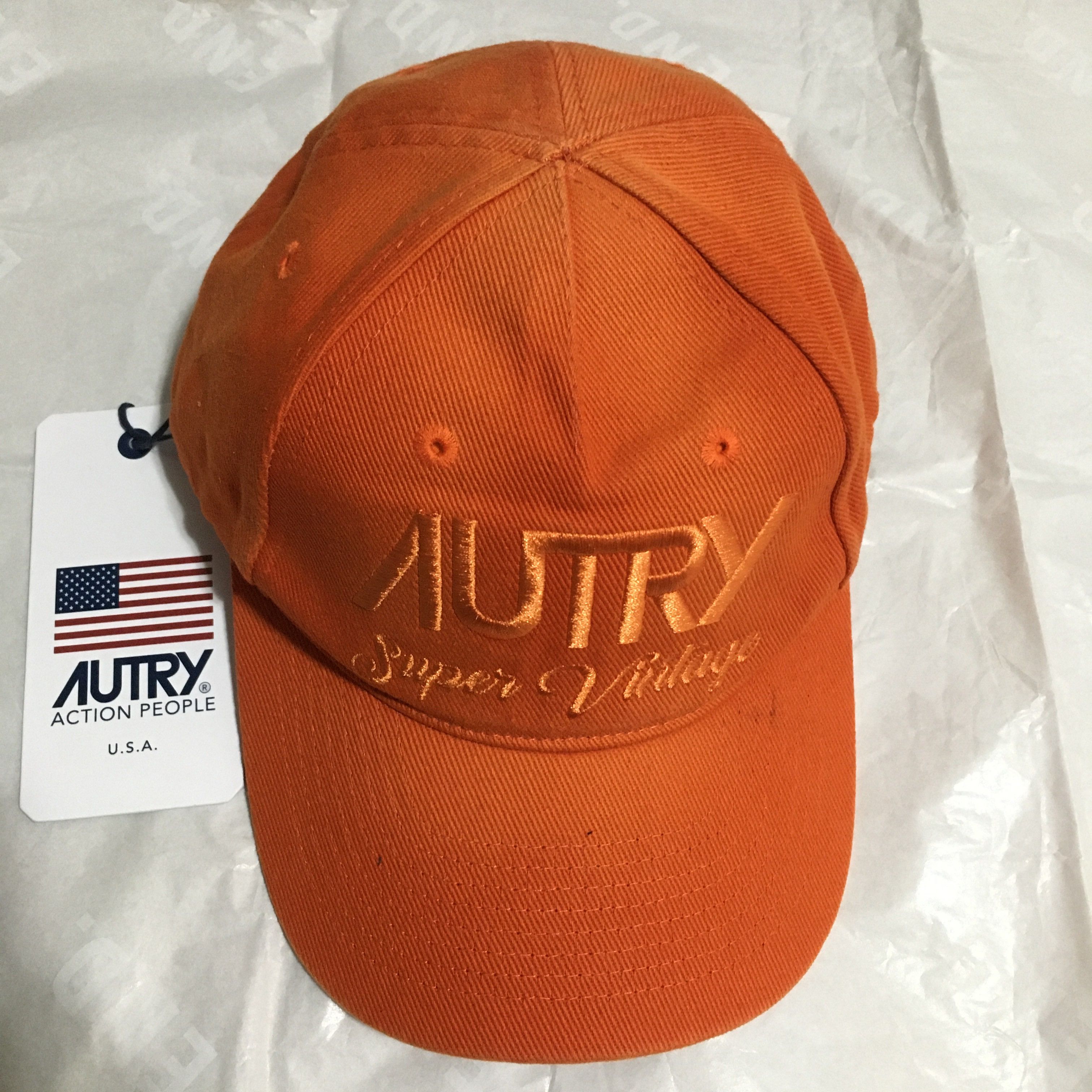 Autry Logo Embroidered Curved Peak Baseball Cap VINTAGE WASH
