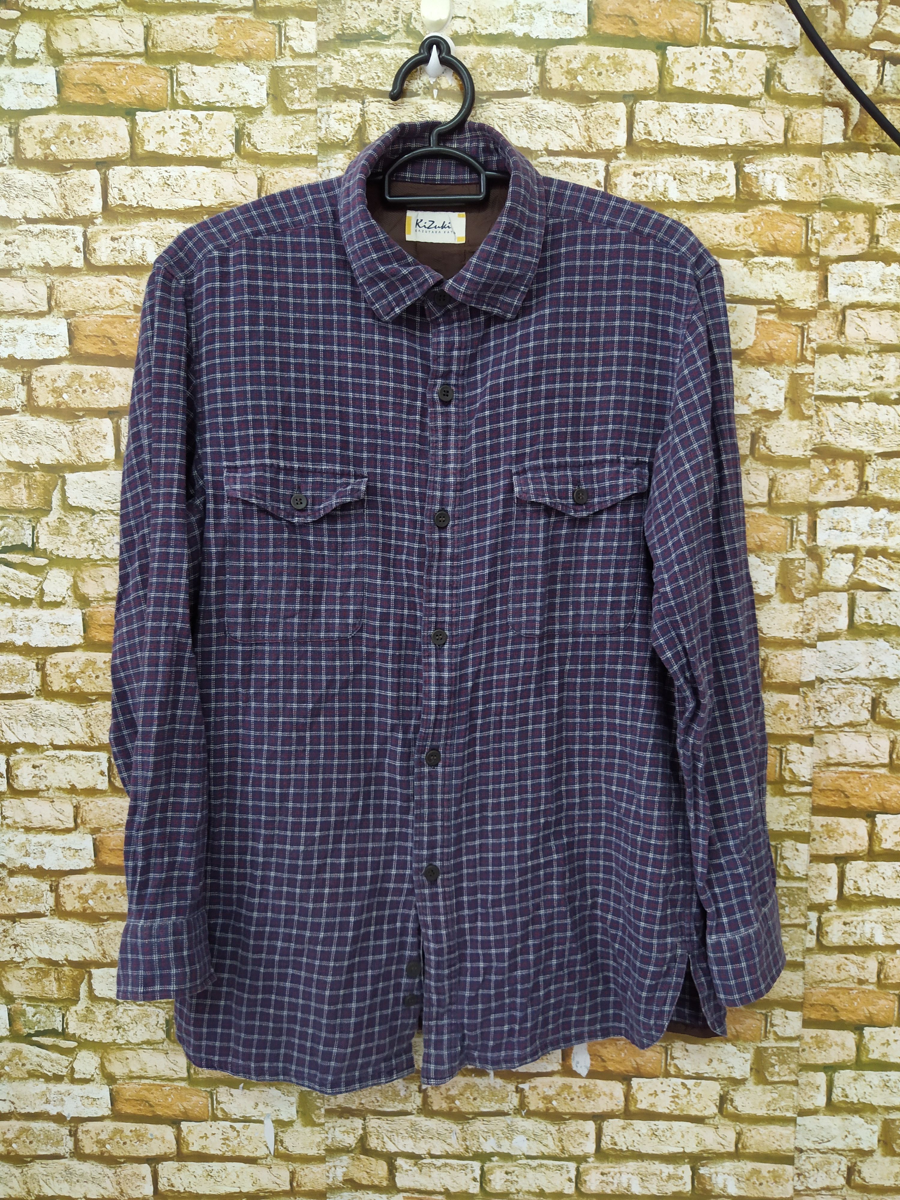 KATO KIZUKI KAZUTAKA KATO FLANNEL JAPAN (B689) Size US L / EU 52-54 / 3 - 1 Thumbnail