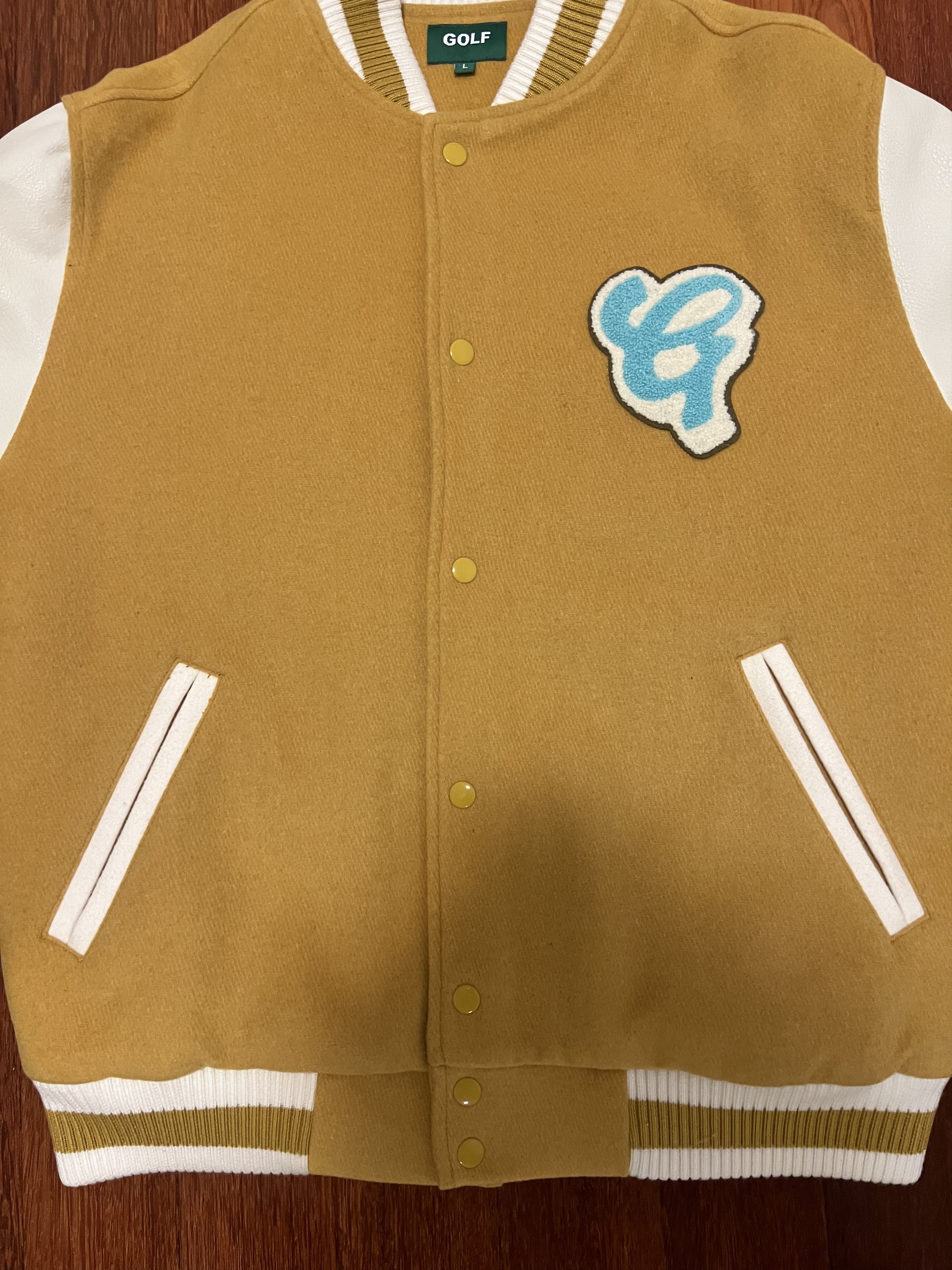 Golf Wang 💚 SS20 Golf Wang Dirt Letterman Varsity Jacket Large NEW Size US L / EU 52-54 / 3 - 14 Thumbnail