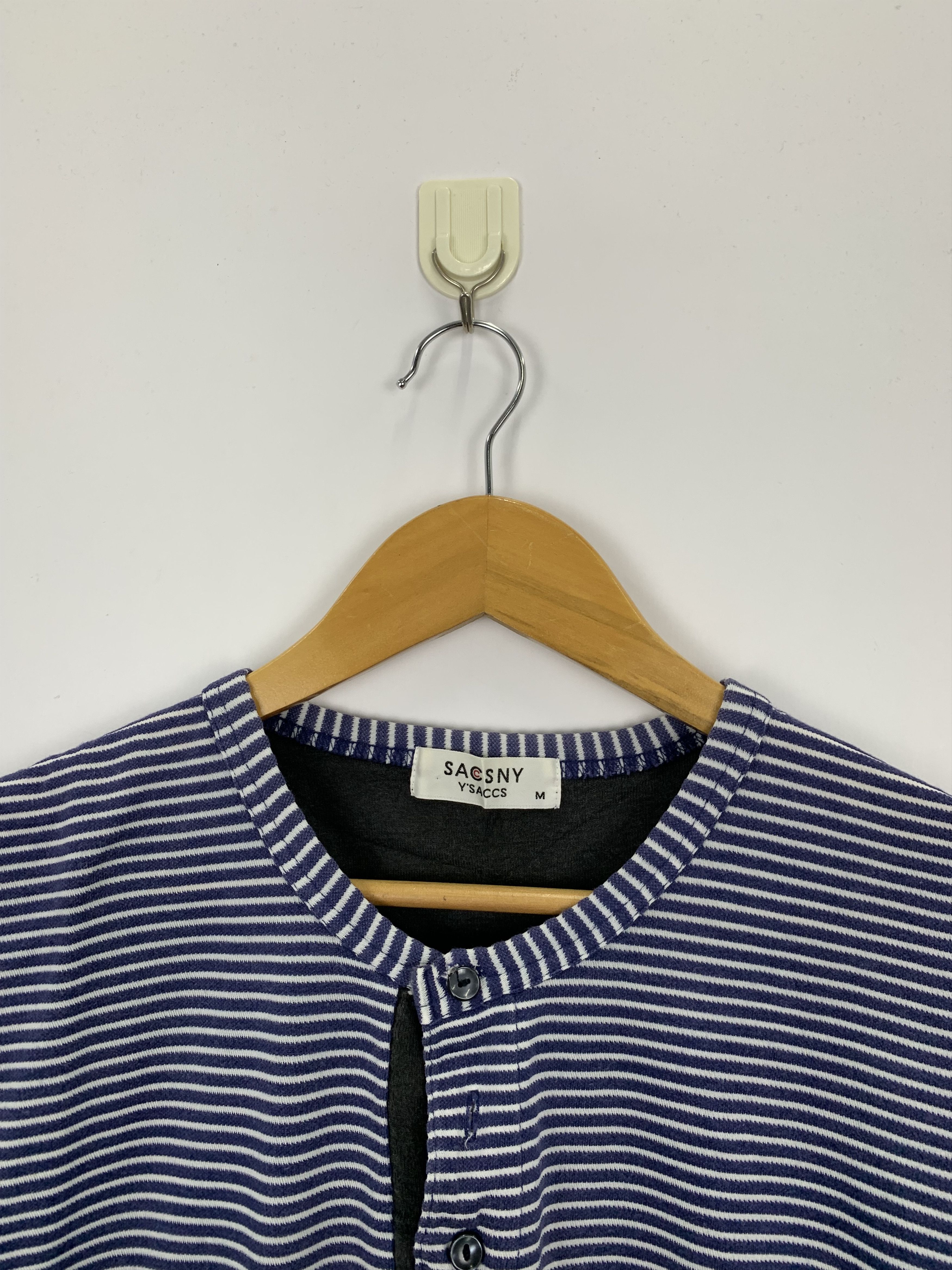 Designer × Yohji Yamamoto Yohji Yamamoto Sacsny Y'saccs Striped T Shirt TA0204 Size US M / EU 48-50 / 2 - 7 Thumbnail
