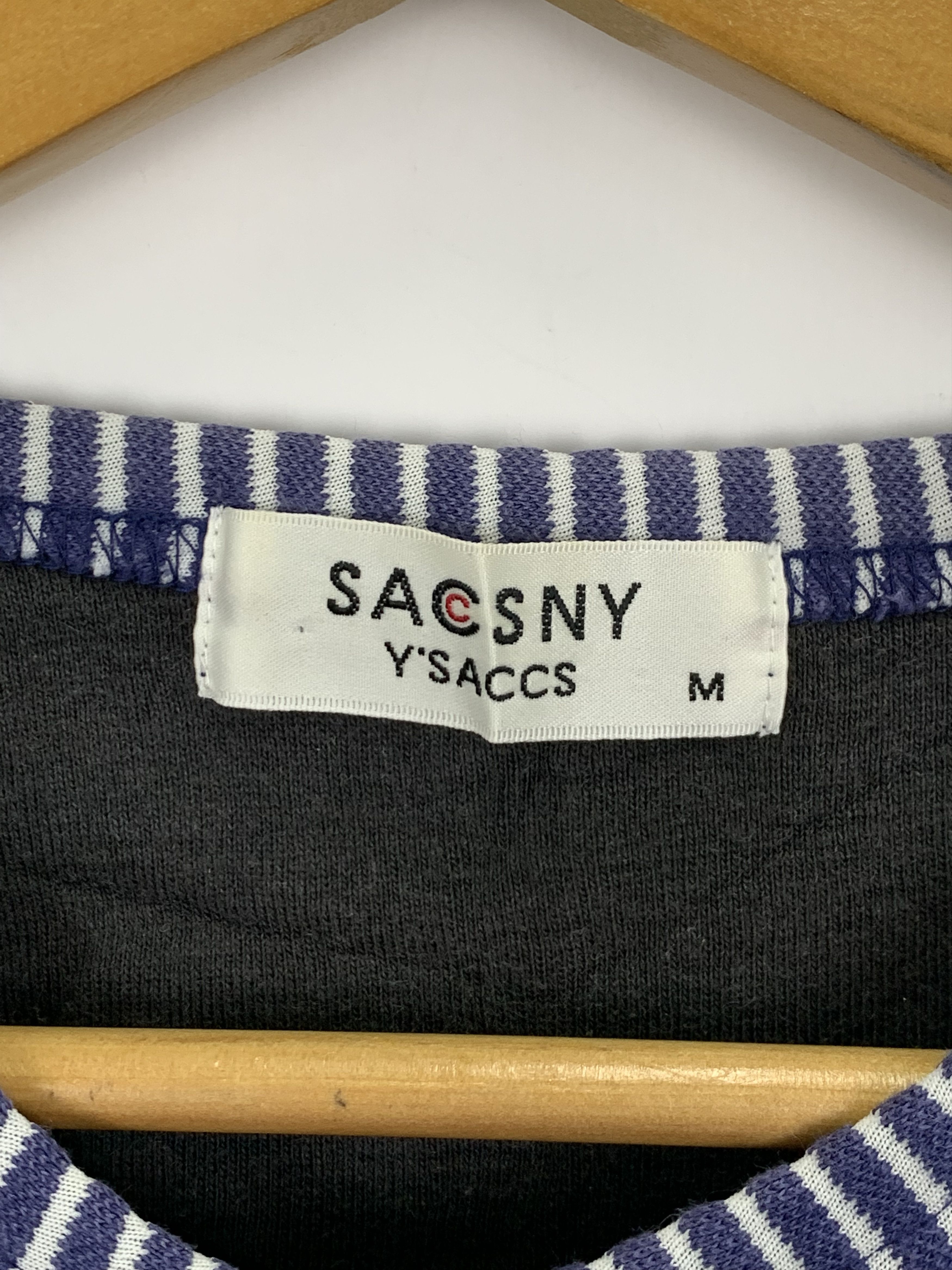 Designer × Yohji Yamamoto Yohji Yamamoto Sacsny Y'saccs Striped T Shirt TA0204 Size US M / EU 48-50 / 2 - 5 Thumbnail