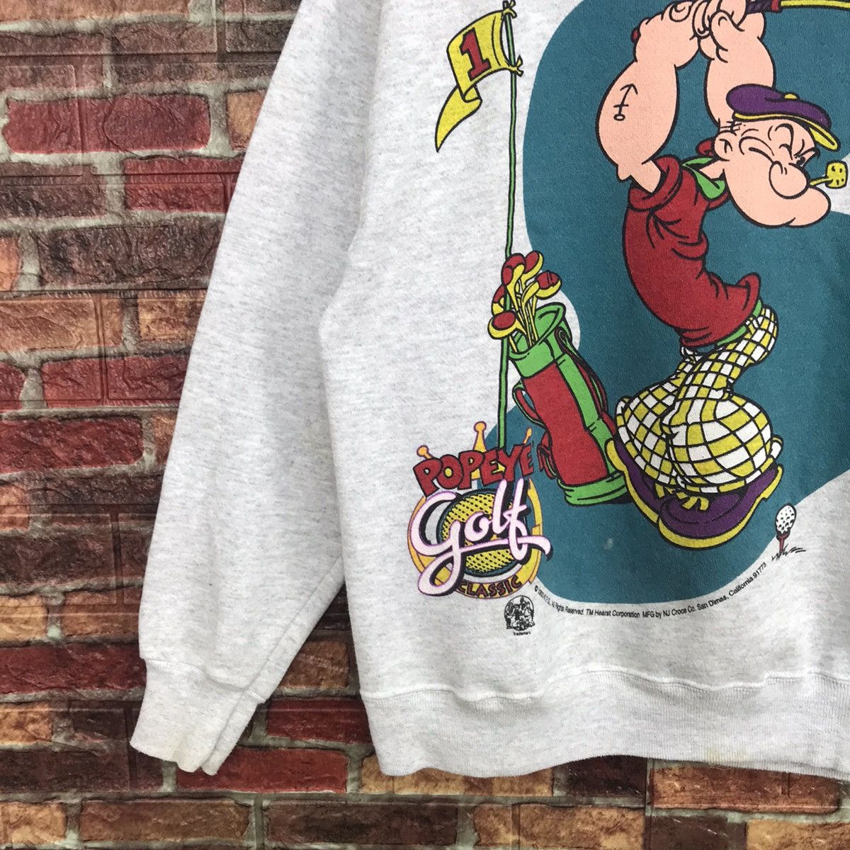 Vintage VERY RARE Vintage Popeye Golfer 1993 mirror printed crewneck Size US M / EU 48-50 / 2 - 4 Thumbnail
