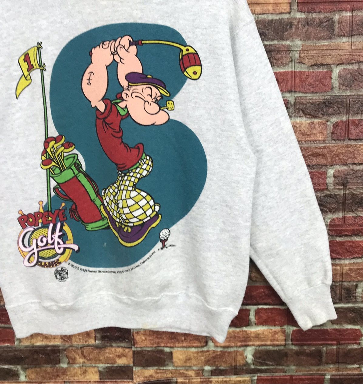Vintage VERY RARE Vintage Popeye Golfer 1993 mirror printed crewneck Size US M / EU 48-50 / 2 - 6 Thumbnail