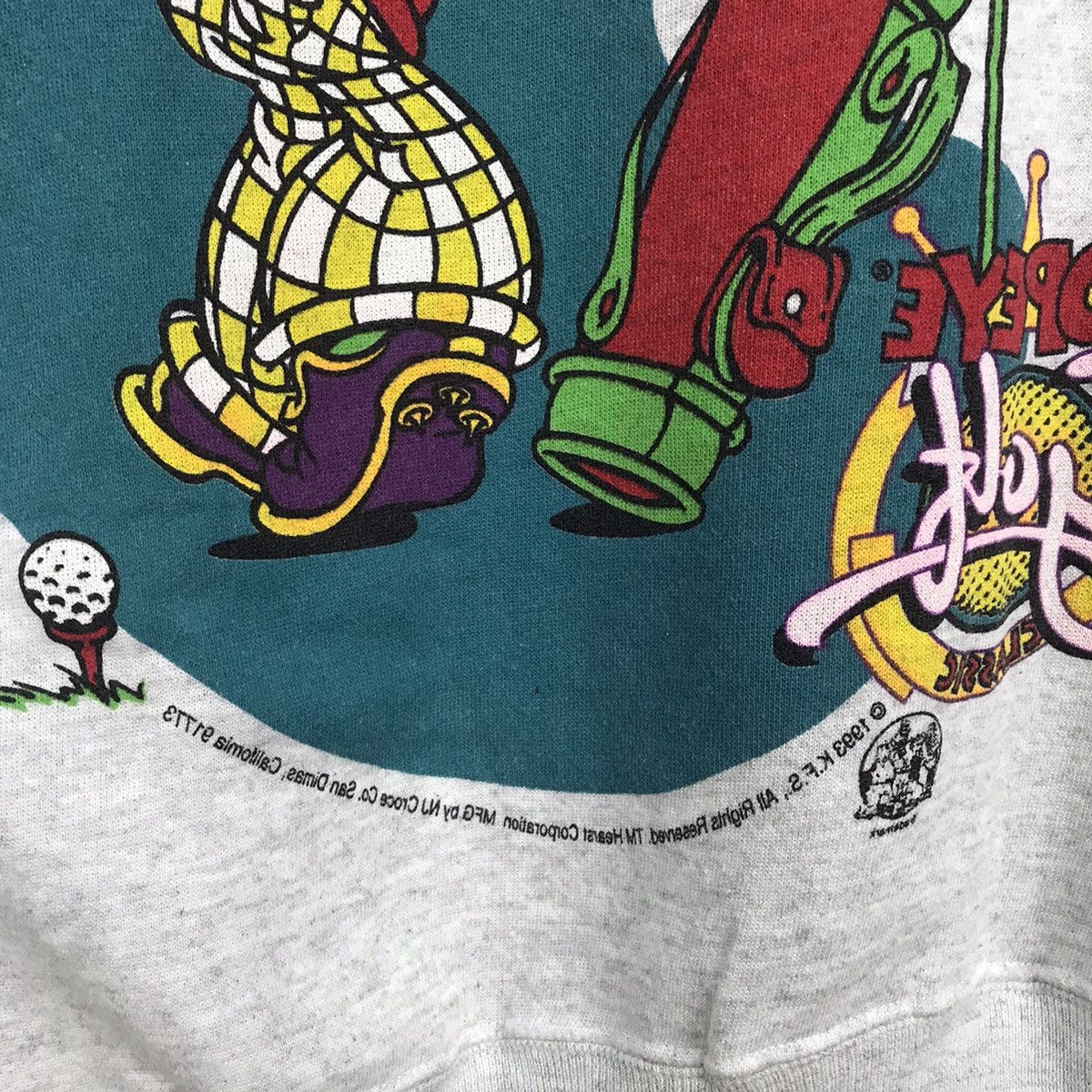 Vintage VERY RARE Vintage Popeye Golfer 1993 mirror printed crewneck Size US M / EU 48-50 / 2 - 12 Thumbnail