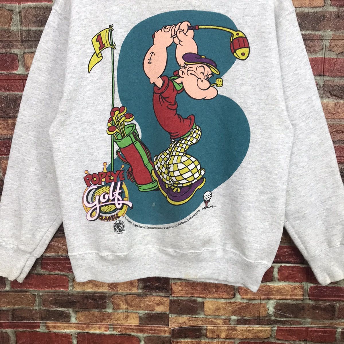 Vintage VERY RARE Vintage Popeye Golfer 1993 mirror printed crewneck Size US M / EU 48-50 / 2 - 3 Thumbnail