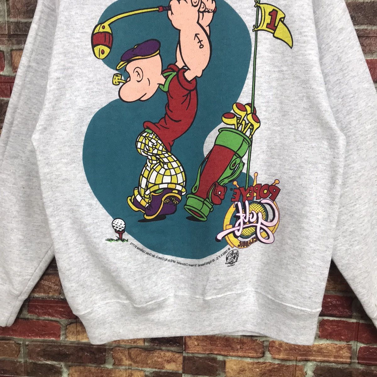 Vintage VERY RARE Vintage Popeye Golfer 1993 mirror printed crewneck Size US M / EU 48-50 / 2 - 10 Thumbnail