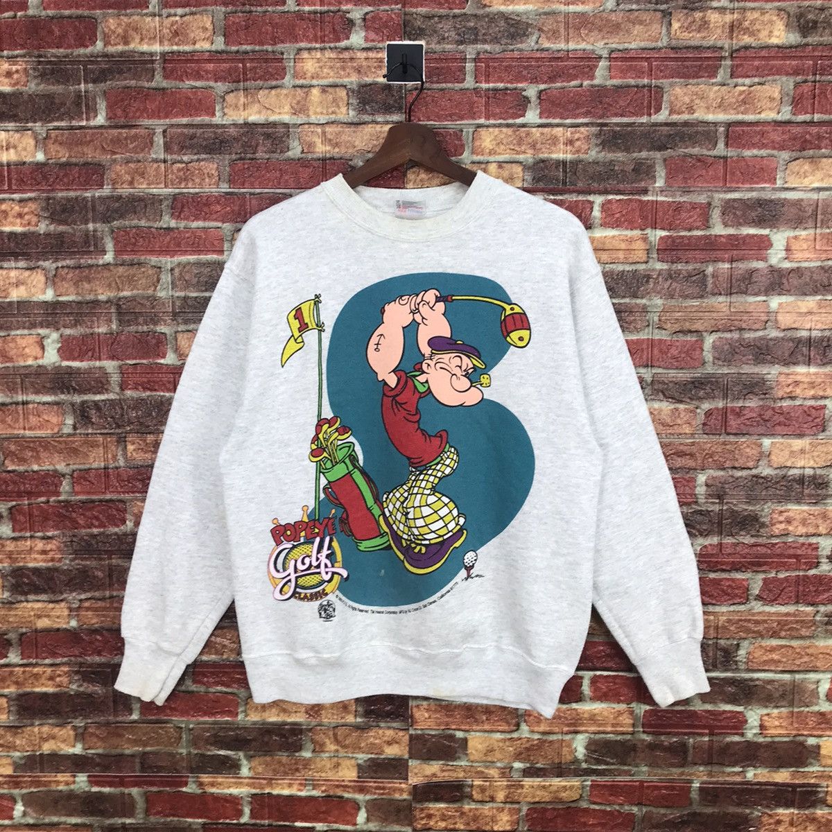 Vintage VERY RARE Vintage Popeye Golfer 1993 mirror printed crewneck Size US M / EU 48-50 / 2 - 1 Thumbnail