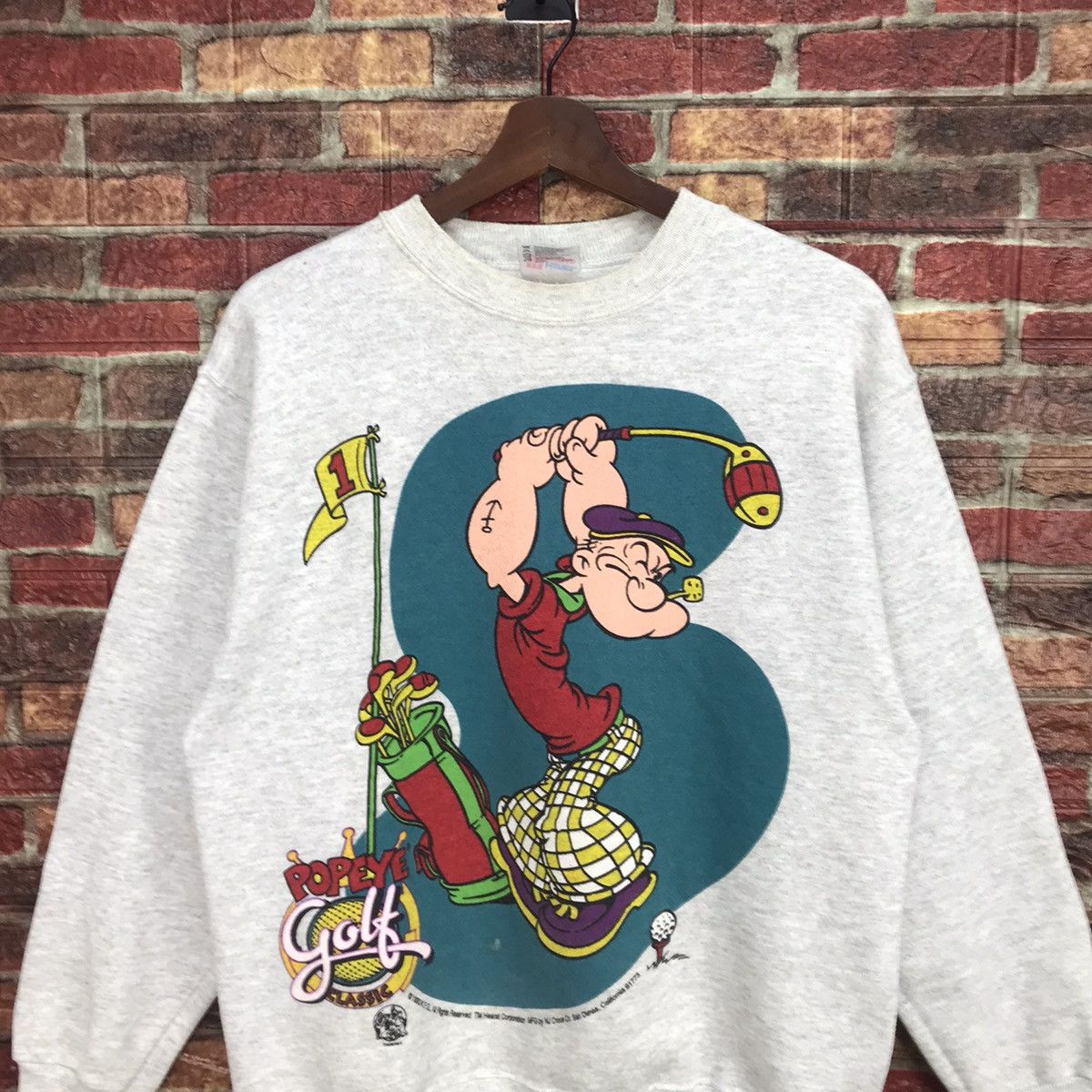 Vintage VERY RARE Vintage Popeye Golfer 1993 mirror printed crewneck Size US M / EU 48-50 / 2 - 2 Thumbnail