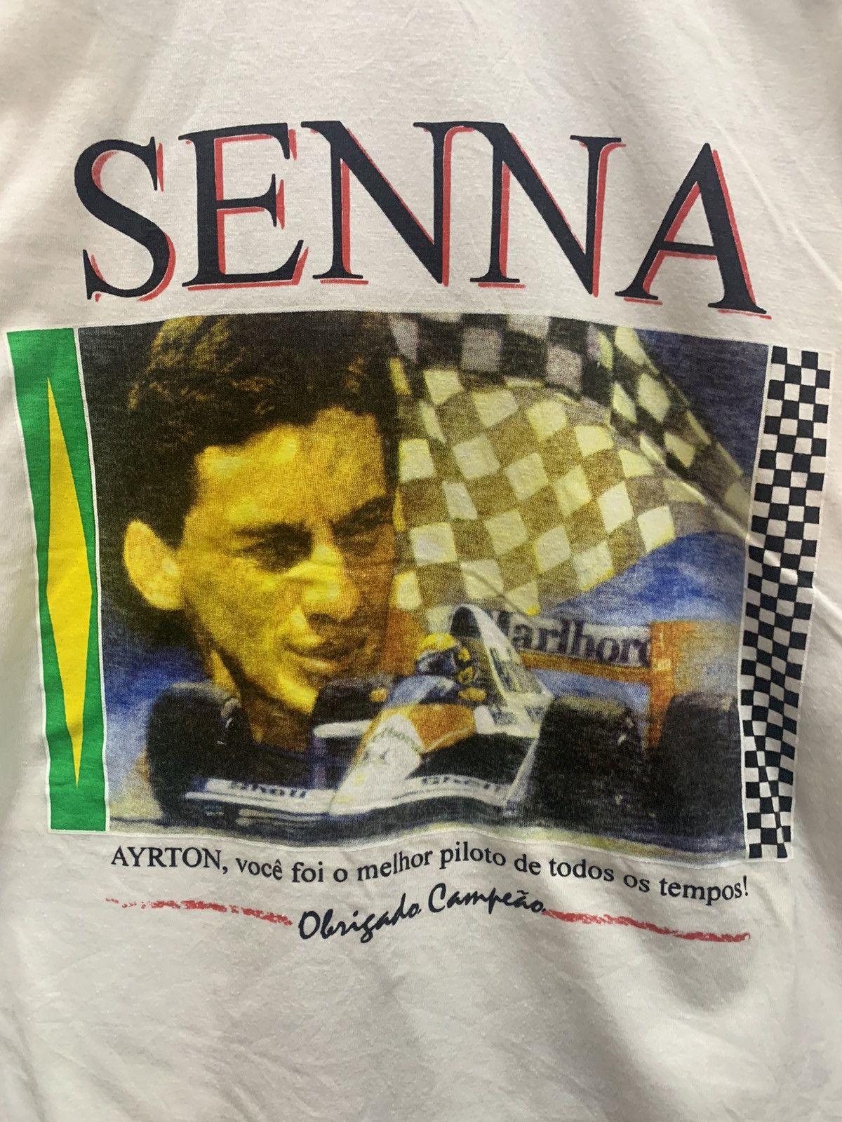 Formula 1 × Vintage 💥Vintage Aryton Senna F1 Tshirt Rio Brasil Size US L / EU 52-54 / 3 - 4 Thumbnail