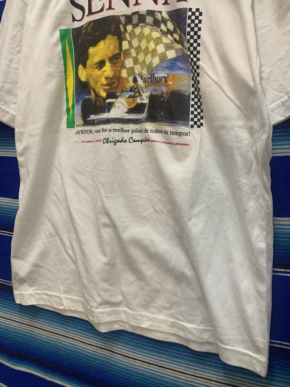 Formula 1 × Vintage 💥Vintage Aryton Senna F1 Tshirt Rio Brasil Size US L / EU 52-54 / 3 - 3 Thumbnail