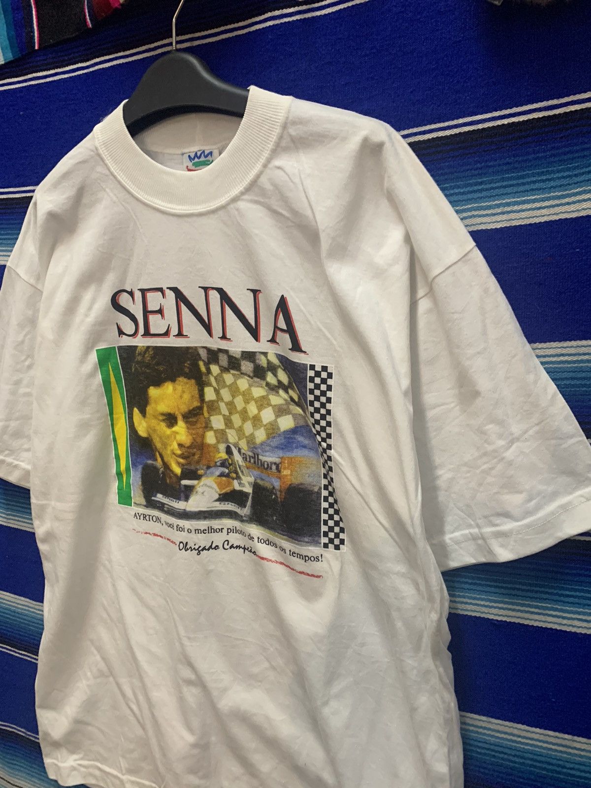 Formula 1 × Vintage 💥Vintage Aryton Senna F1 Tshirt Rio Brasil Size US L / EU 52-54 / 3 - 2 Thumbnail