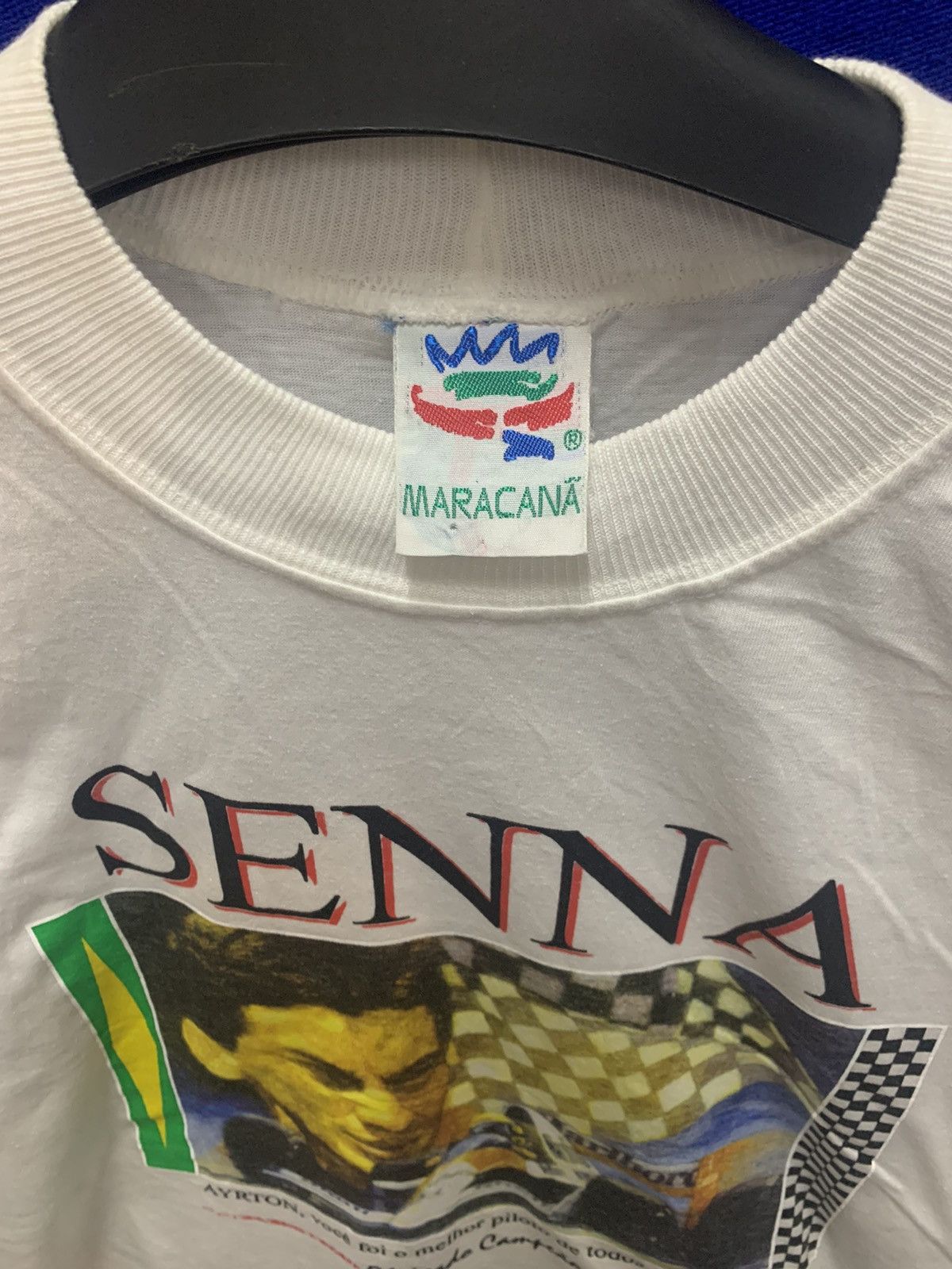 Formula 1 × Vintage 💥Vintage Aryton Senna F1 Tshirt Rio Brasil Size US L / EU 52-54 / 3 - 6 Thumbnail