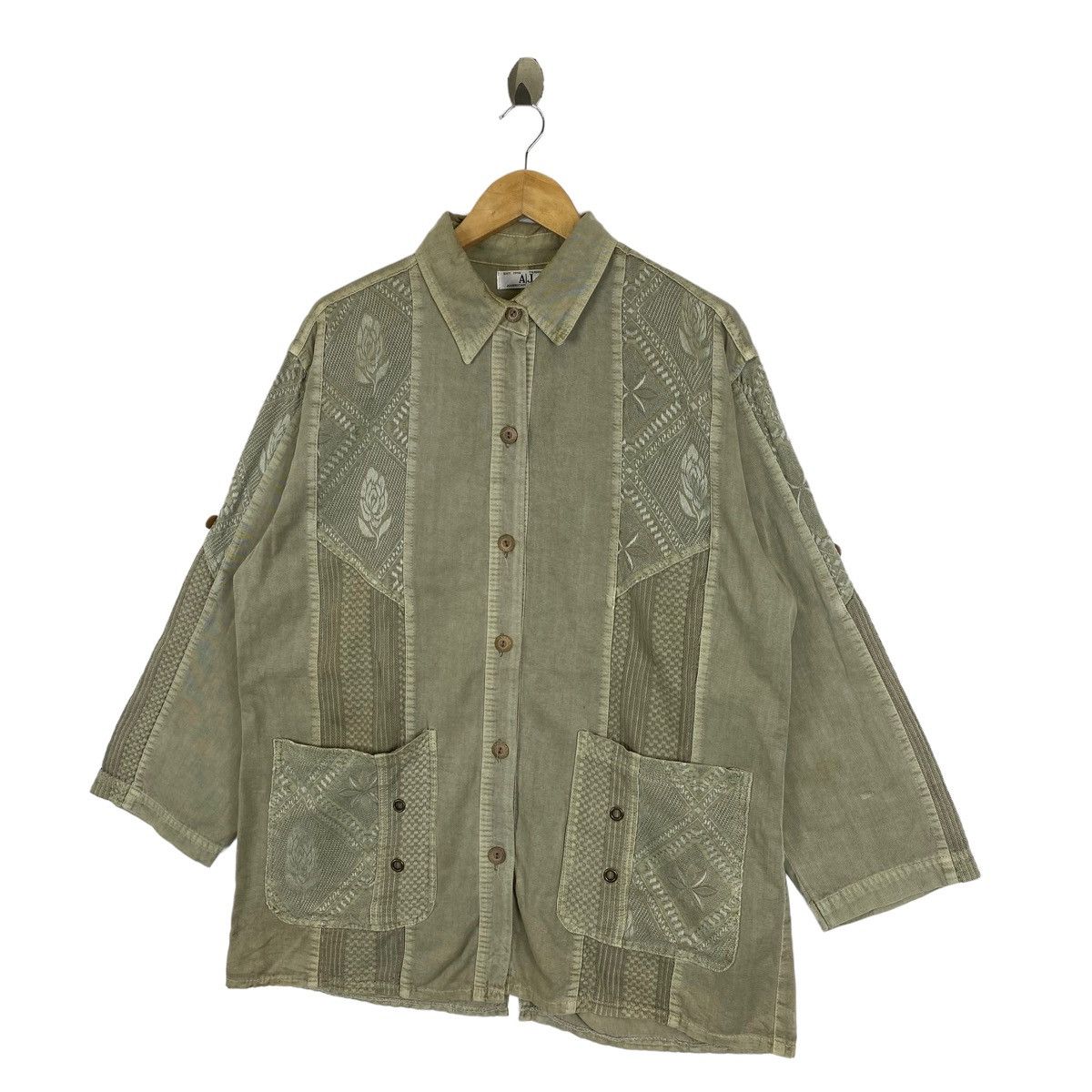 Vintage Vintage AMERICAN JEANS Sashiko Design Fully Button Jacket Size US L / EU 52-54 / 3 - 4 Thumbnail