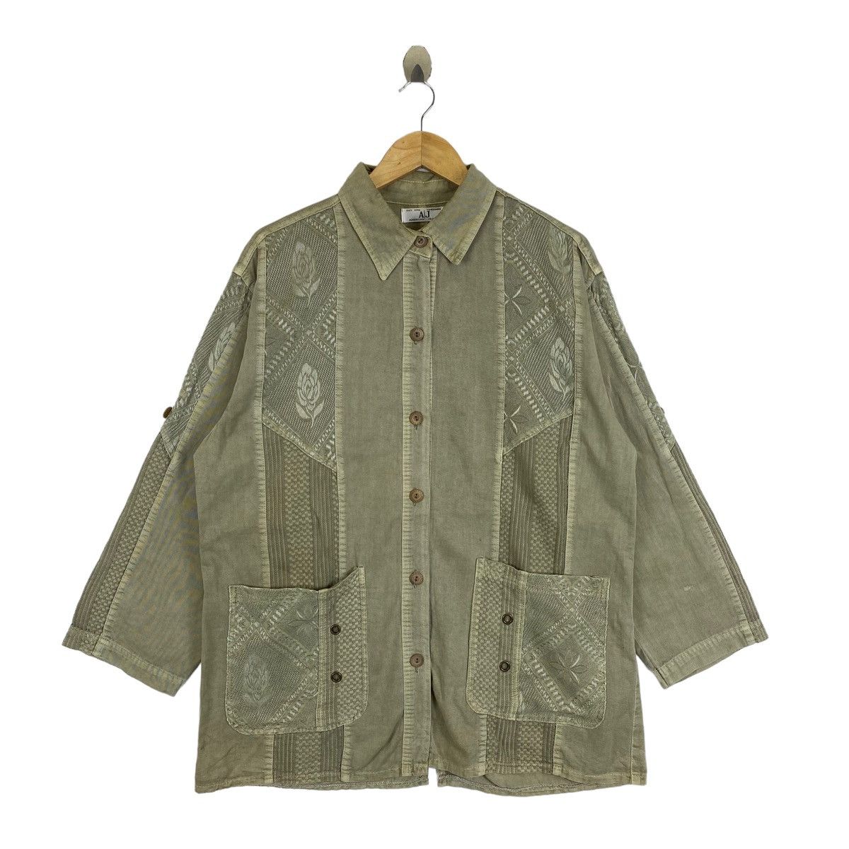 Vintage Vintage AMERICAN JEANS Sashiko Design Fully Button Jacket Size US L / EU 52-54 / 3 - 1 Thumbnail
