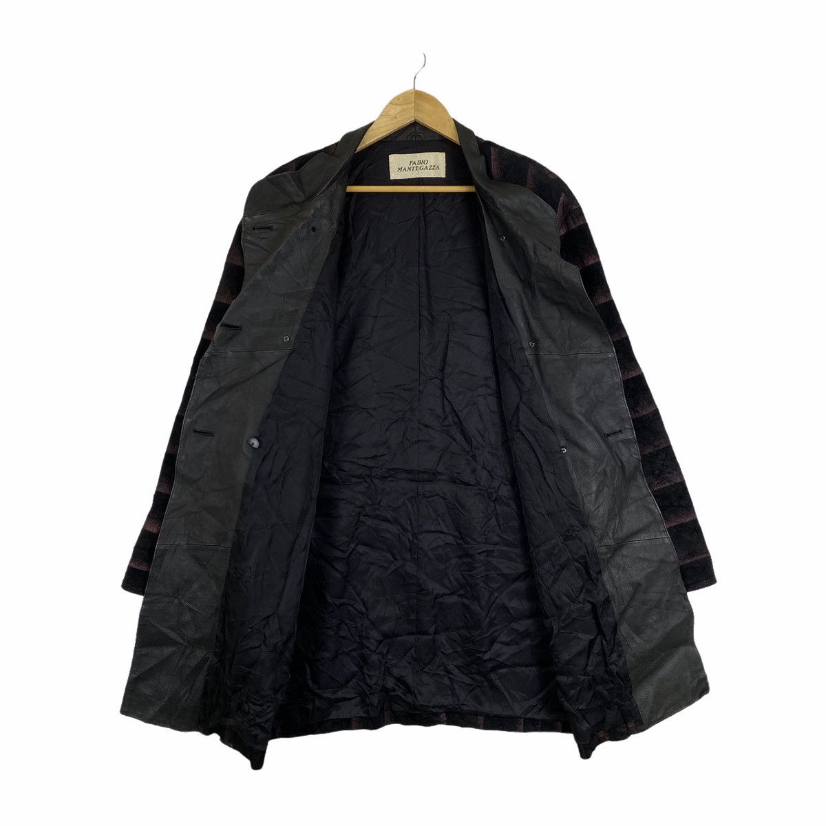 Vintage Vintage FABIO MANTEGAZZA Italian Designer Suede Leather Coat Size L / US 10 / IT 46 - 3 Thumbnail