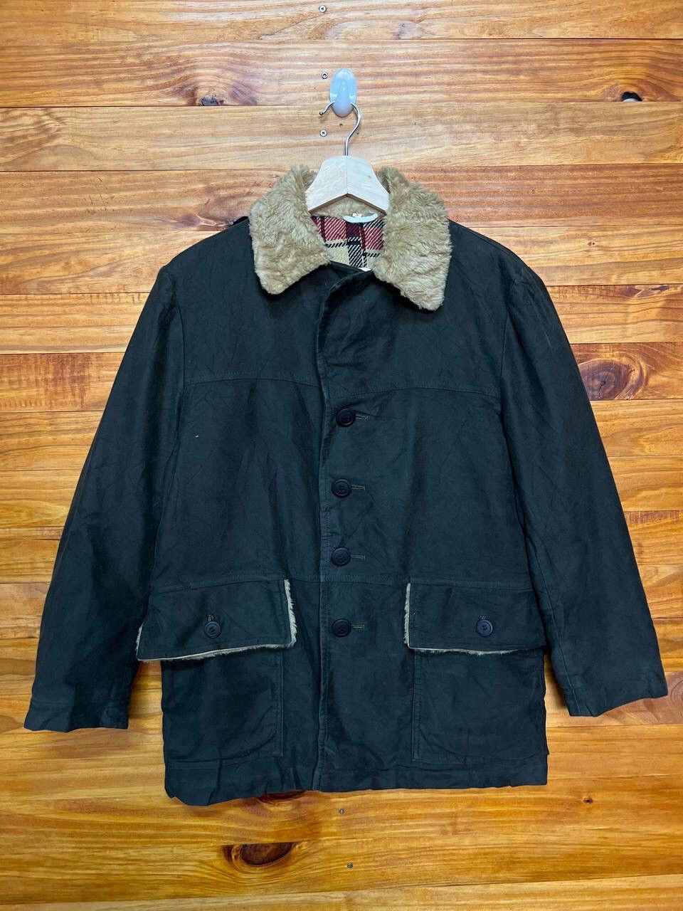 image of Vintage Mushashi Incorporated Sherpa Jacket in Dark Green, Men's (Size Small)