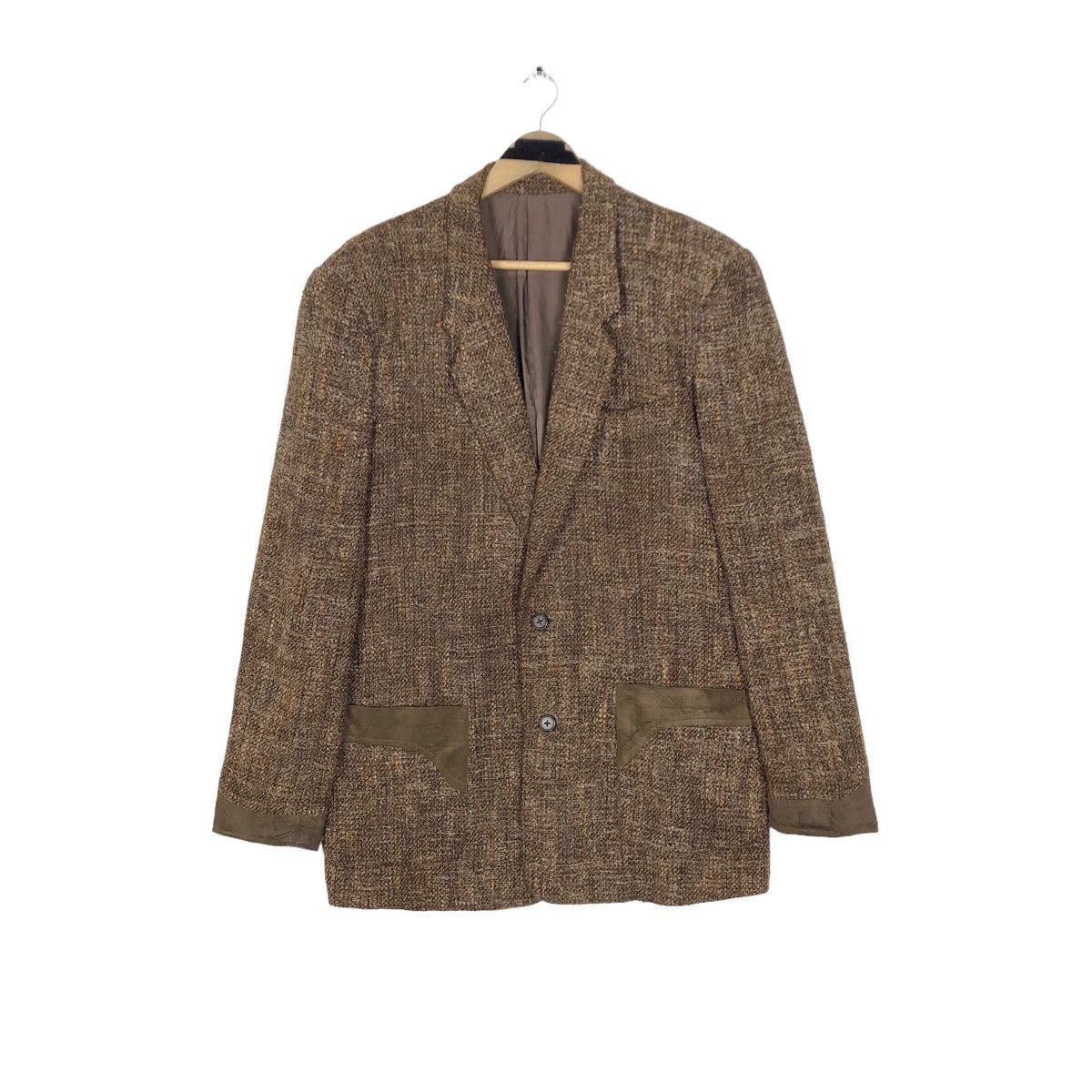 Yohji Yamamoto Vintage 80s Y’s For Men Yohji Yamamoto Wool Tweed Coat Size US L / EU 52-54 / 3 - 6 Thumbnail