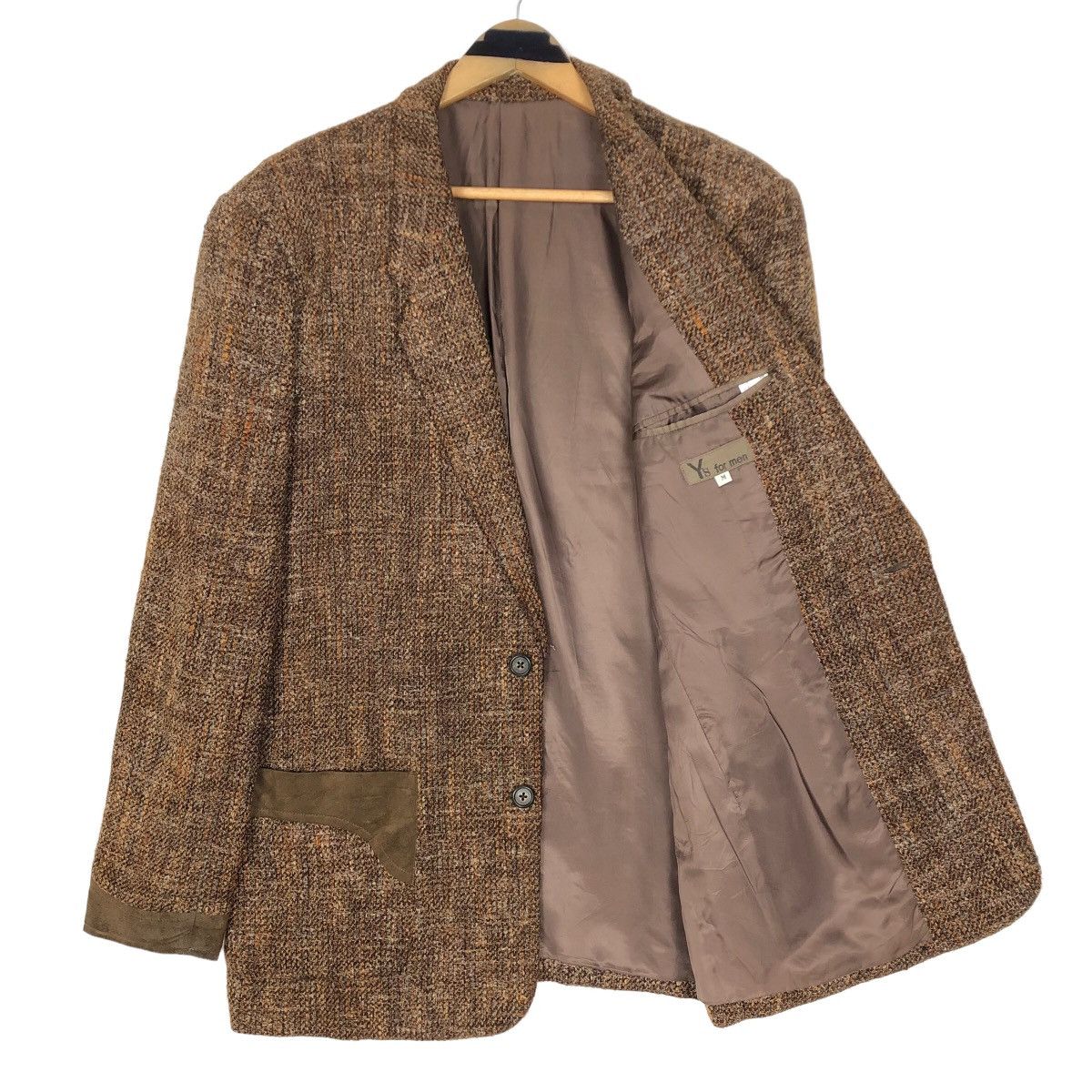 Yohji Yamamoto Vintage 80s Y’s For Men Yohji Yamamoto Wool Tweed Coat Size US L / EU 52-54 / 3 - 3 Thumbnail