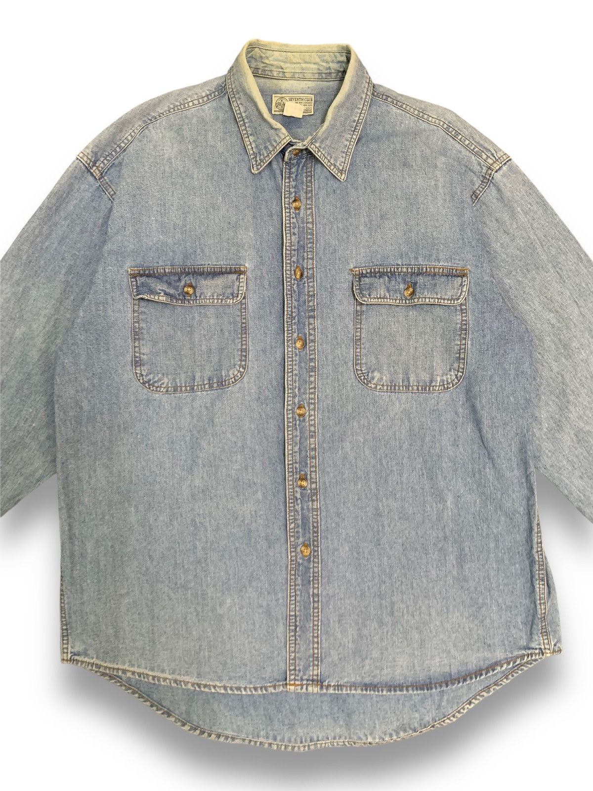 Japanese Brand VIntage Japanese Brand Mud Wash Denim Shirt like Iron Heart Size US L / EU 52-54 / 3 - 4 Thumbnail