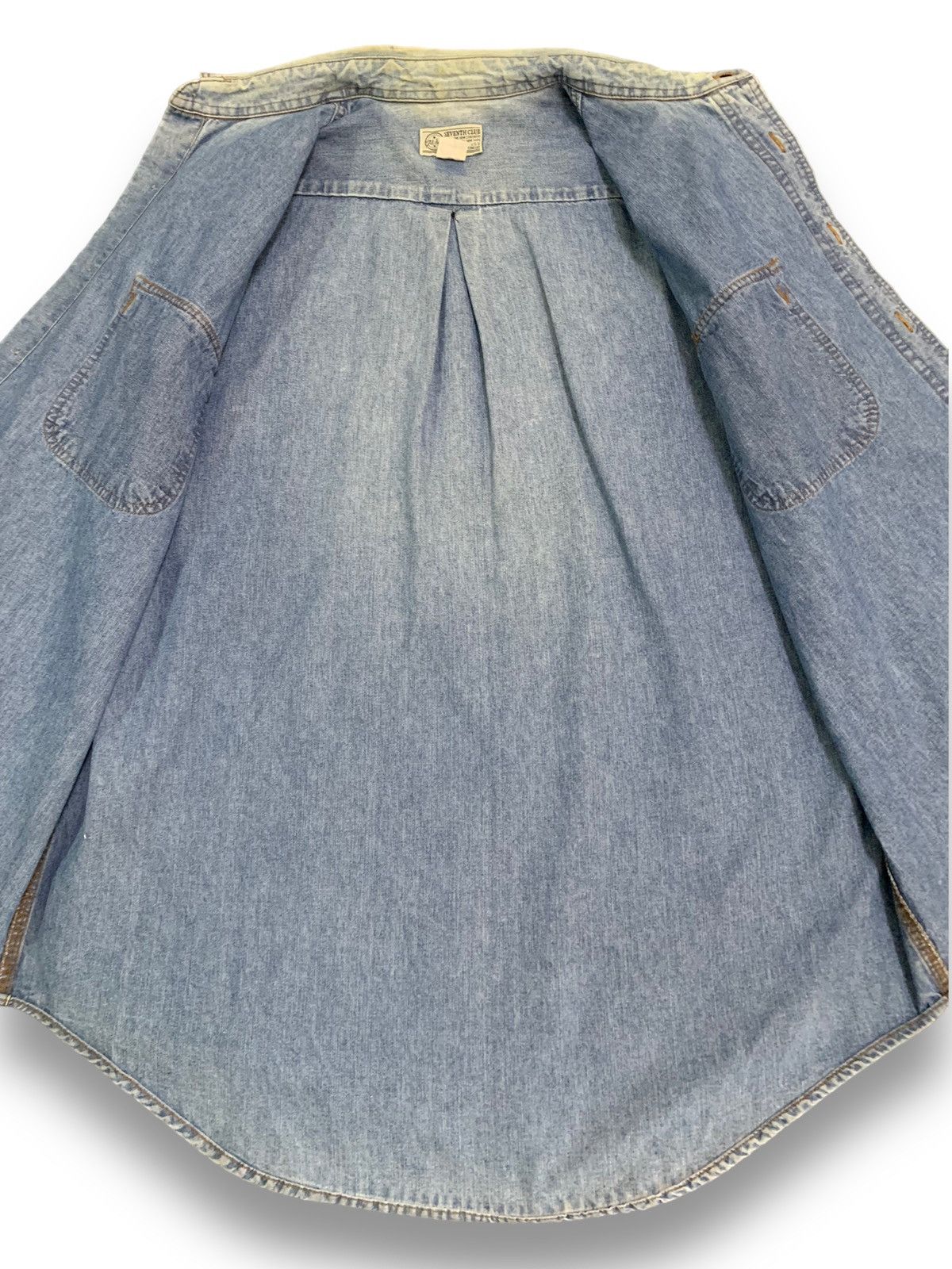 Japanese Brand VIntage Japanese Brand Mud Wash Denim Shirt like Iron Heart Size US L / EU 52-54 / 3 - 3 Thumbnail