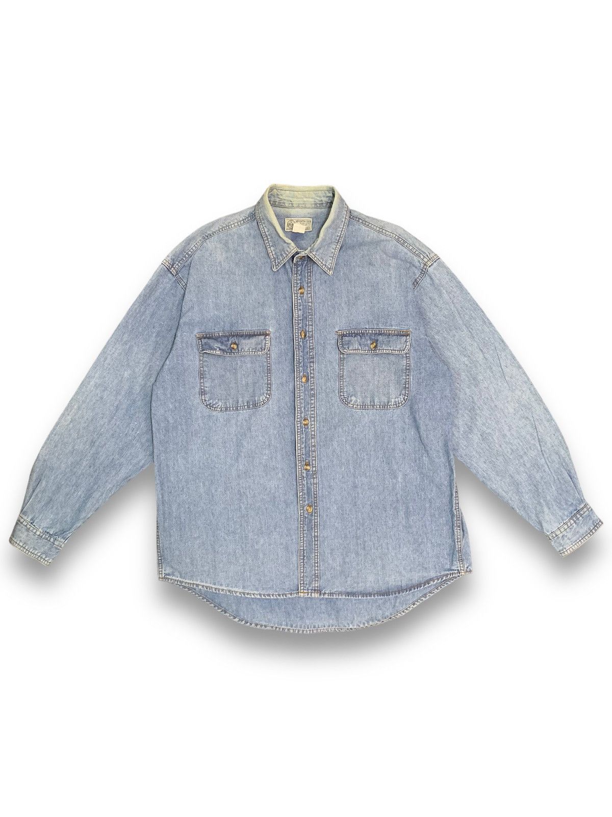 Japanese Brand VIntage Japanese Brand Mud Wash Denim Shirt like Iron Heart Size US L / EU 52-54 / 3 - 1 Thumbnail