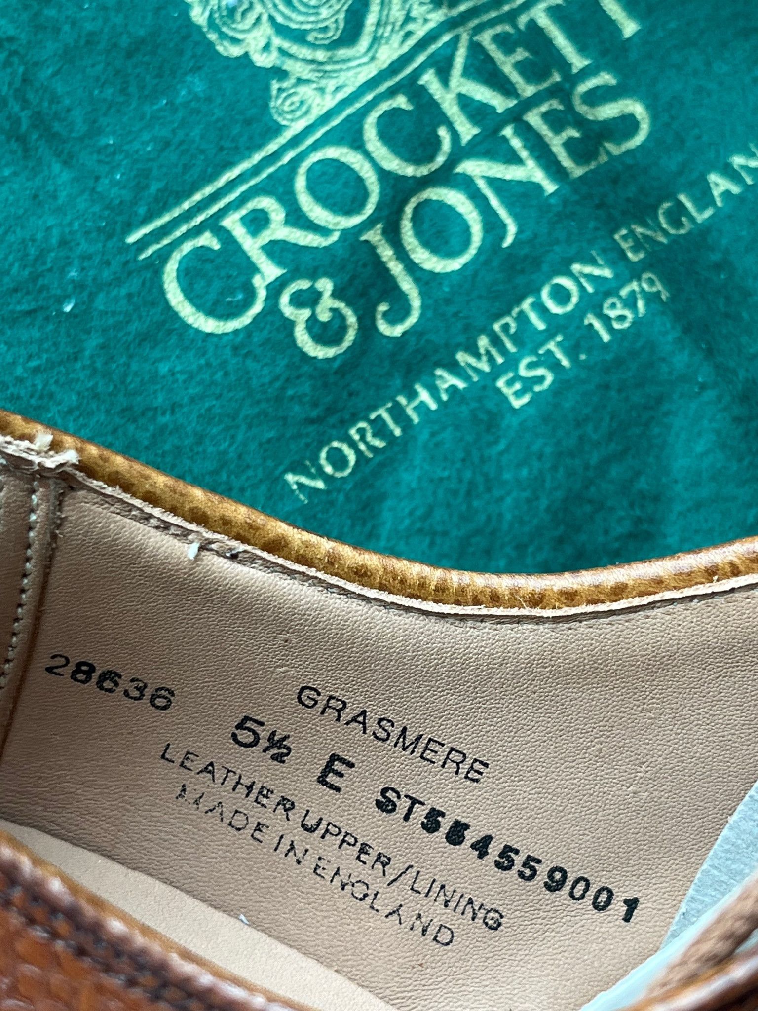 Crockett & Jones Crockett & Jones Grasmere Tan Scotch Grain Mens Derby Shoes Size US 6.5 / EU 39-40 - 14 Thumbnail